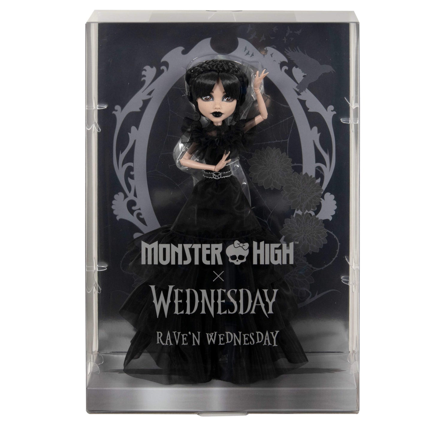 Monster High Wednesday Collectible Doll, Rave'N Wednesday in Black Gown Inspired by Dance Scene
