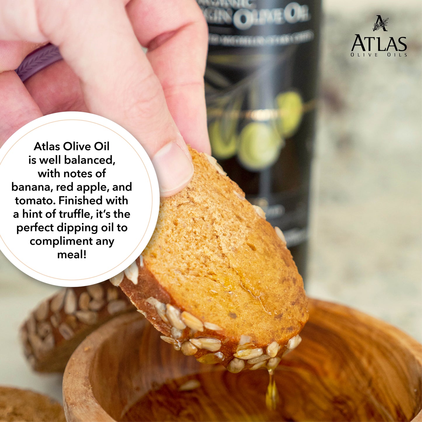 Atlas 3 LT Organic Cold Press Extra Virgin Olive Oil with Polyphenol Rich from Morocco | Newly Harvested Unprocessed from One Single Family Farm | Moroccan EVOO Trusted by Michelin Star Chefs