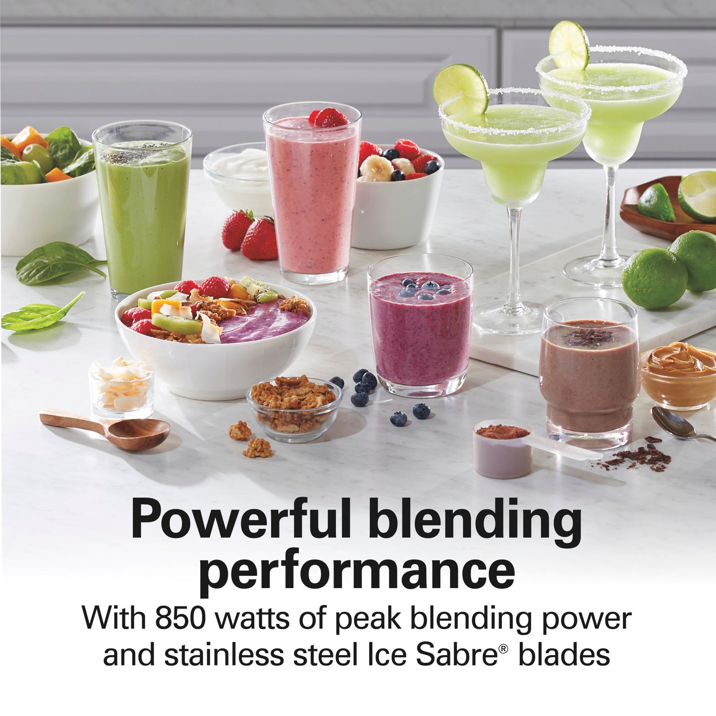Hamilton Beach Smoothie Smart Blender, 48 oz Glass Jar 850 W Countertop Blender for Kitchen, Stainless Steel