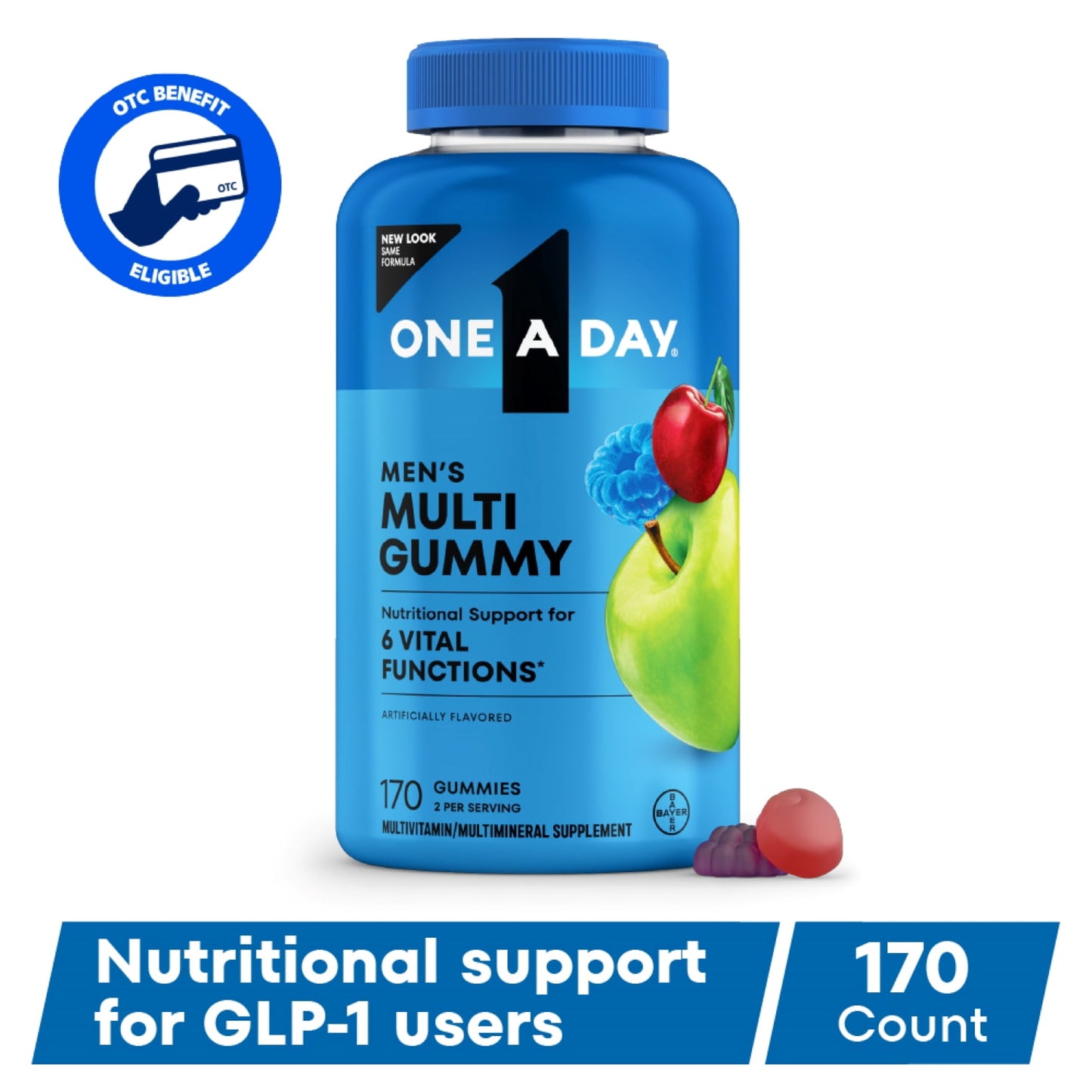 One A Day Men's 50+ Multivitamin Tablets, Multivitamins for Men, 200 Ct