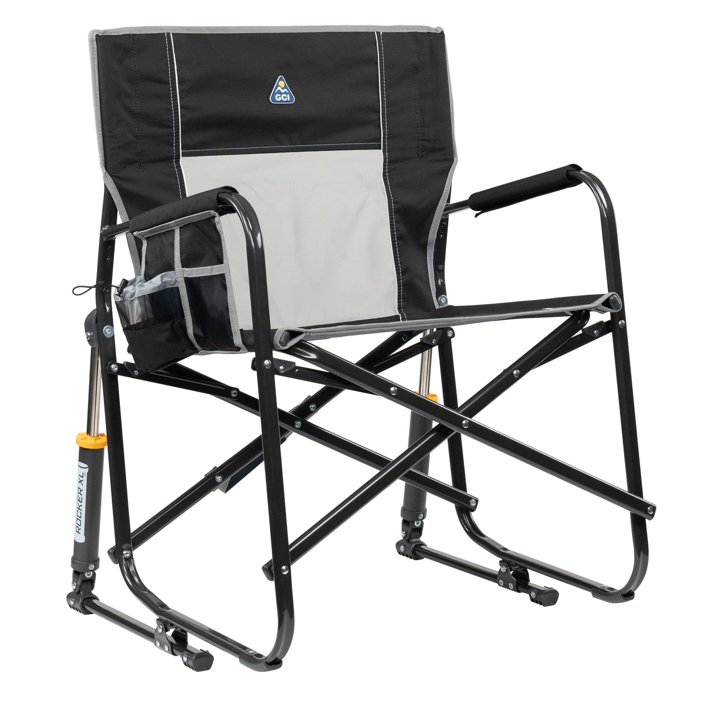 GCI Outdoor Freestyle Rocker XL Oversized Foldable Rocking Chair, Black