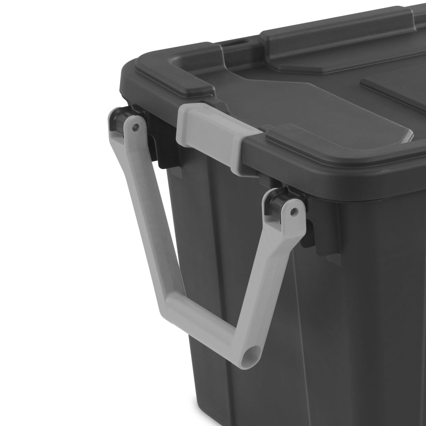 Sterilite Extra-Large Wheeled Industrial Storage Bin, 40 Gallon Durable Plastic Storage Tote with Latching Lid and Pull Handle, Dark Gray, 2 Pack