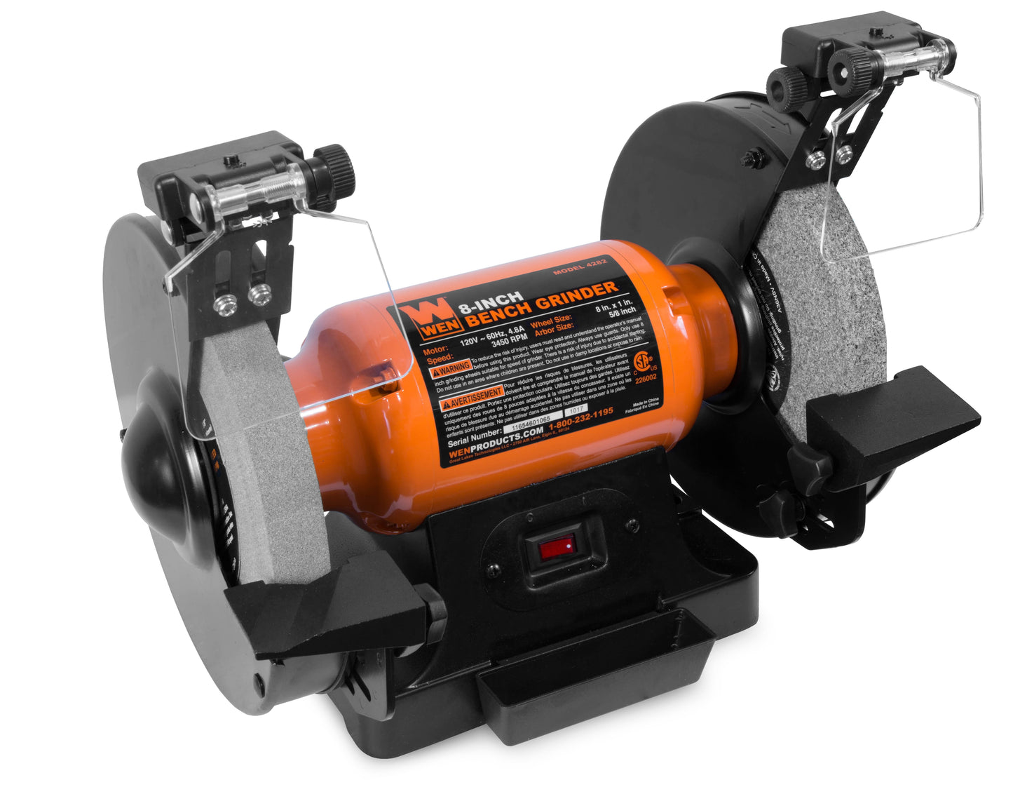 WEN 2.1-Amp 6-Inch Single Speed Bench Grinder with Flexible Work Light