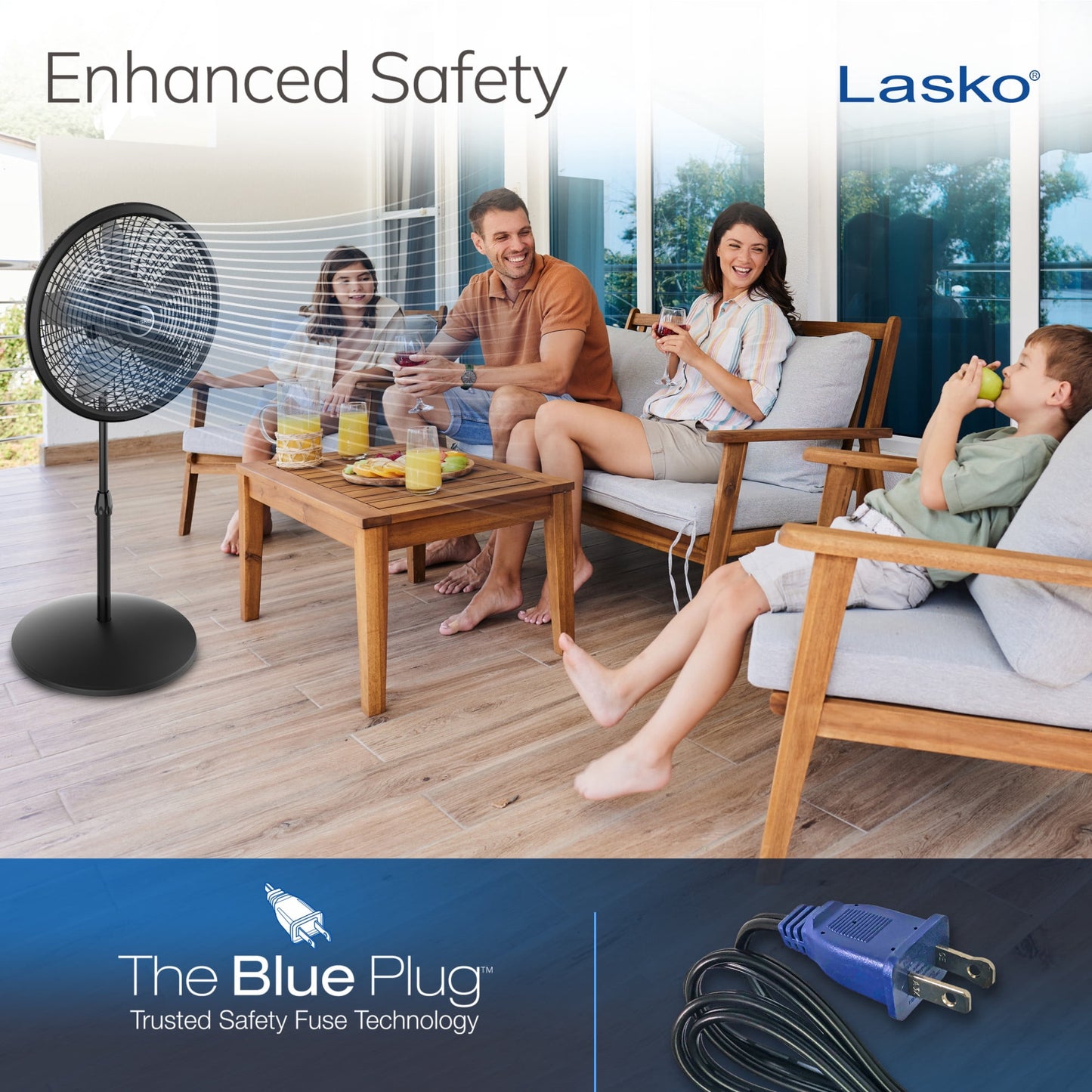 Lasko Cyclone 18" 3-Speed Oscillating, Adjustable Height Pedestal Fan S18910