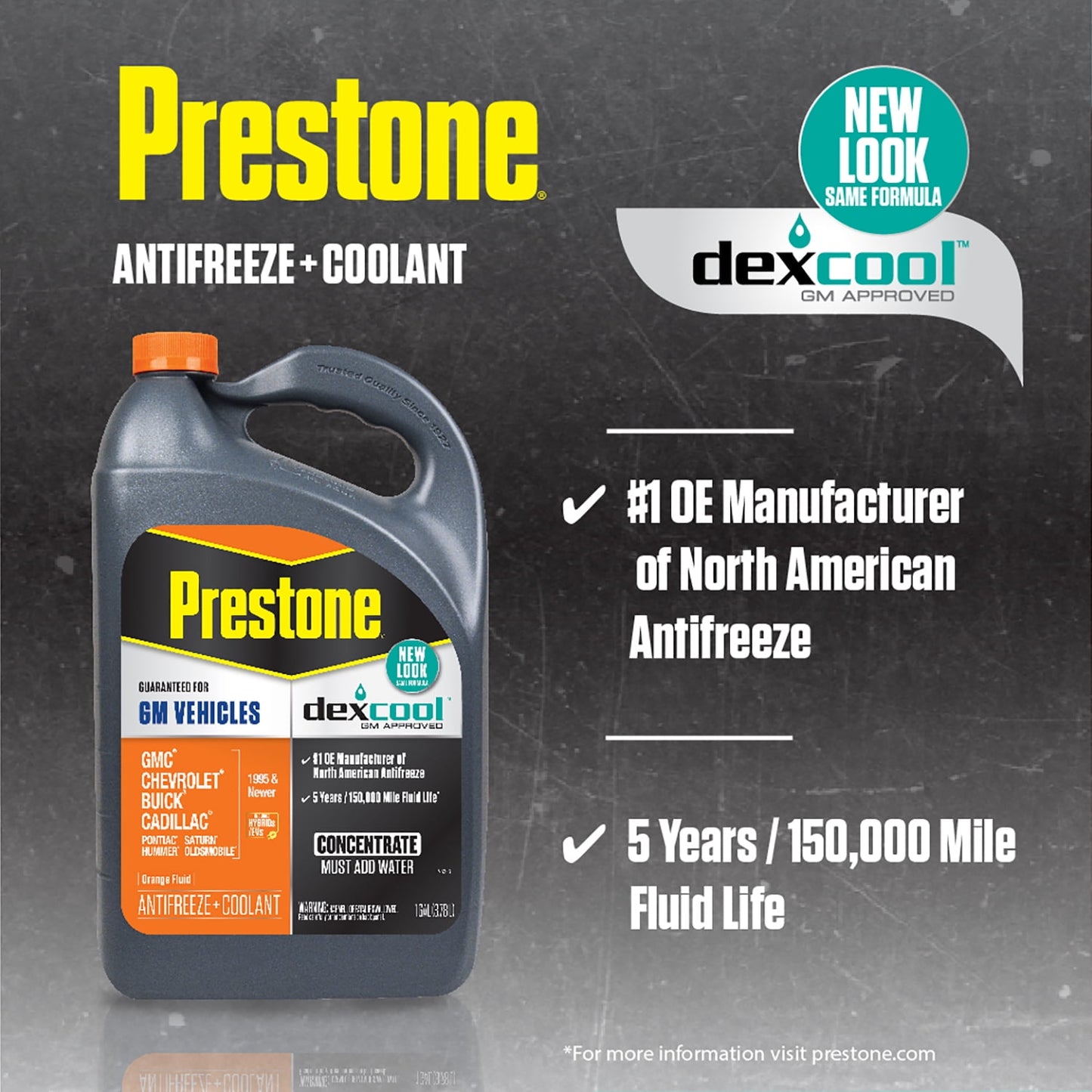 Prestone Dex-Cool Anitfreeze/Coolant Concentrate, 1gal