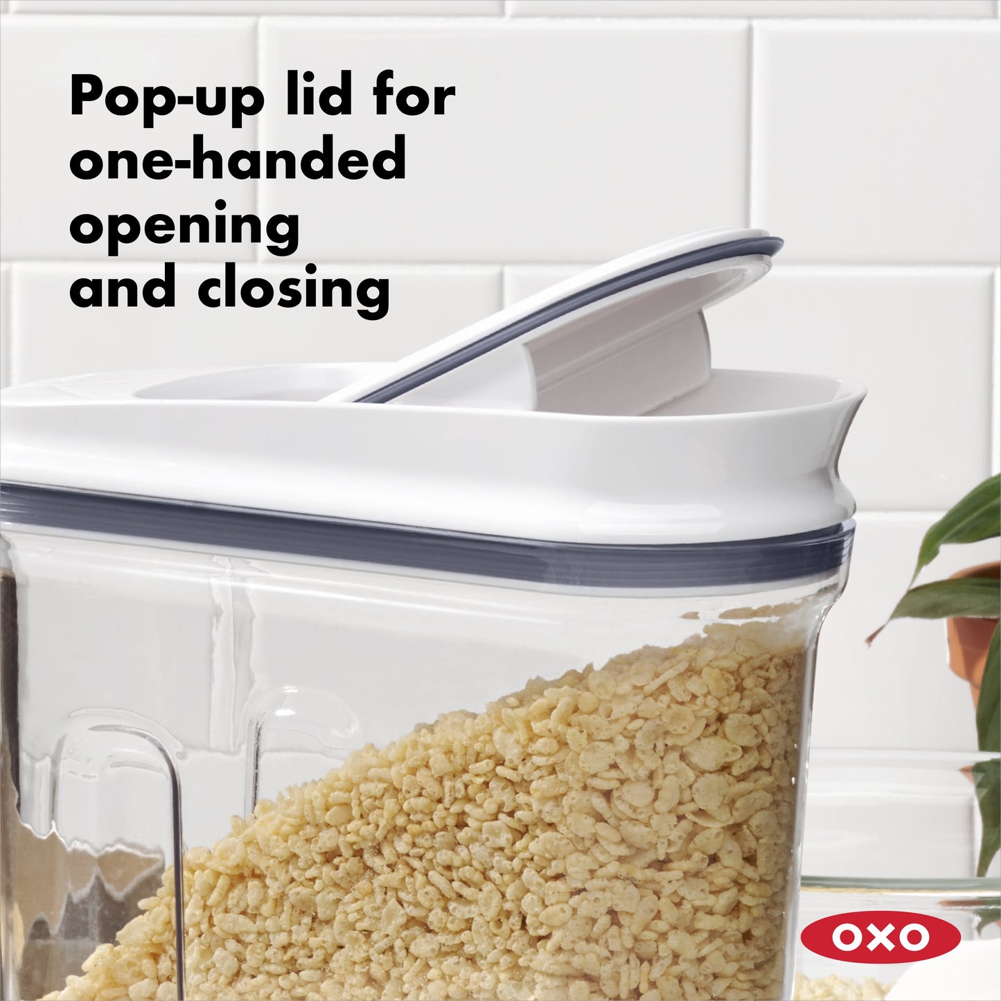 (2 pack) OXO POP Container 4.5-Qt Large Cereal Dispenser Food Storage Container, White