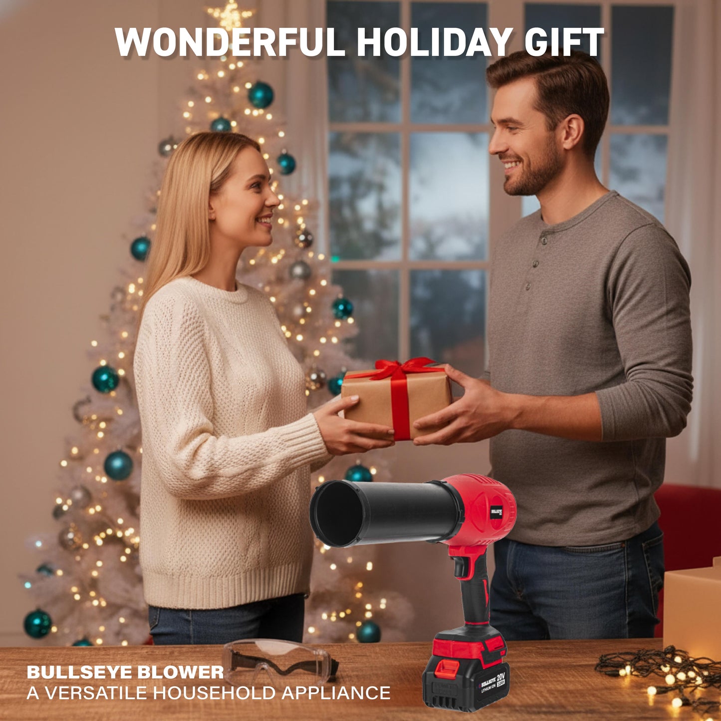Bullseye Blower Rechargeable Cordless Leaf Dust Air Blaster 21,000 RPM with 20V Battery and Charger