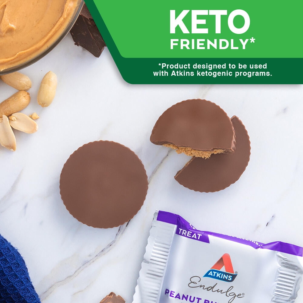 (3 pack) Atkins Endulge Treats, Peanut Butter Cups, Sugar Free Candy, Keto Desserts, Low Sugar Treats, 20 Count (10ct Value Pack)