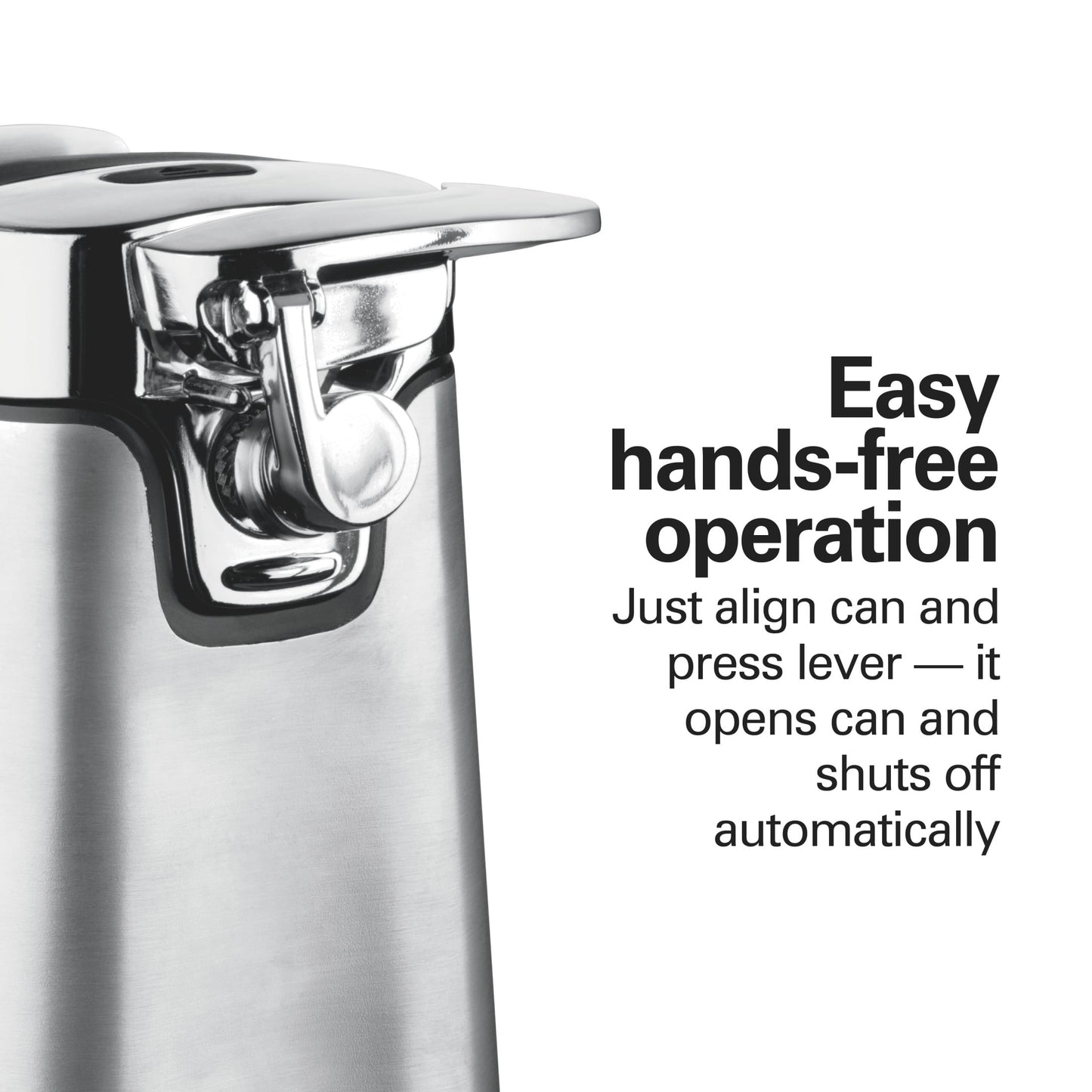 Hamilton Beach SureCut Electric Can Opener, One-Touch, Hands-Free, Multi-Tool Included, Stainless Steel