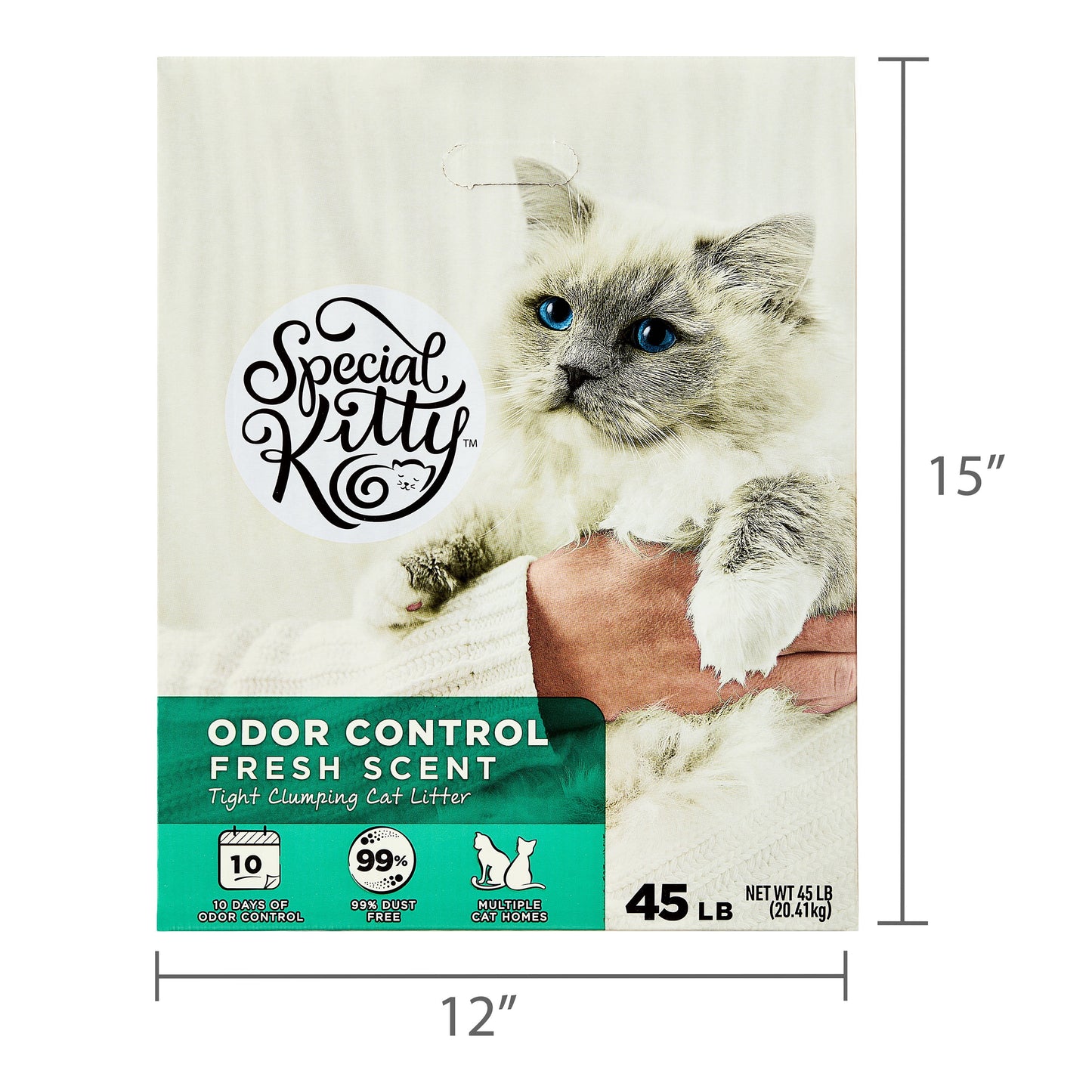 (2 pack) Special Kitty Clumping Clay Cat Litter, Fresh Scent, 45 lbs Box, 1 Count
