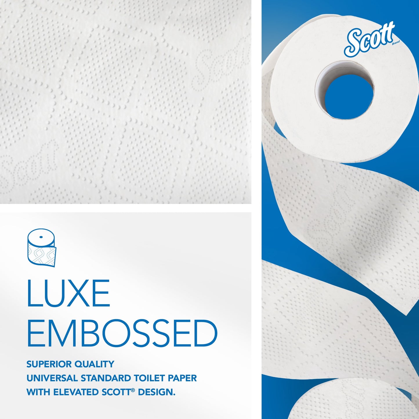 Scott Professional Standard Roll Toilet Paper, Bulk (13607), 2-Ply, Elevated Design, White, Individually Wrapped, Compact for Easy Storage (20 Rolls of 550 Sheets, 11,000 Sheet Total)