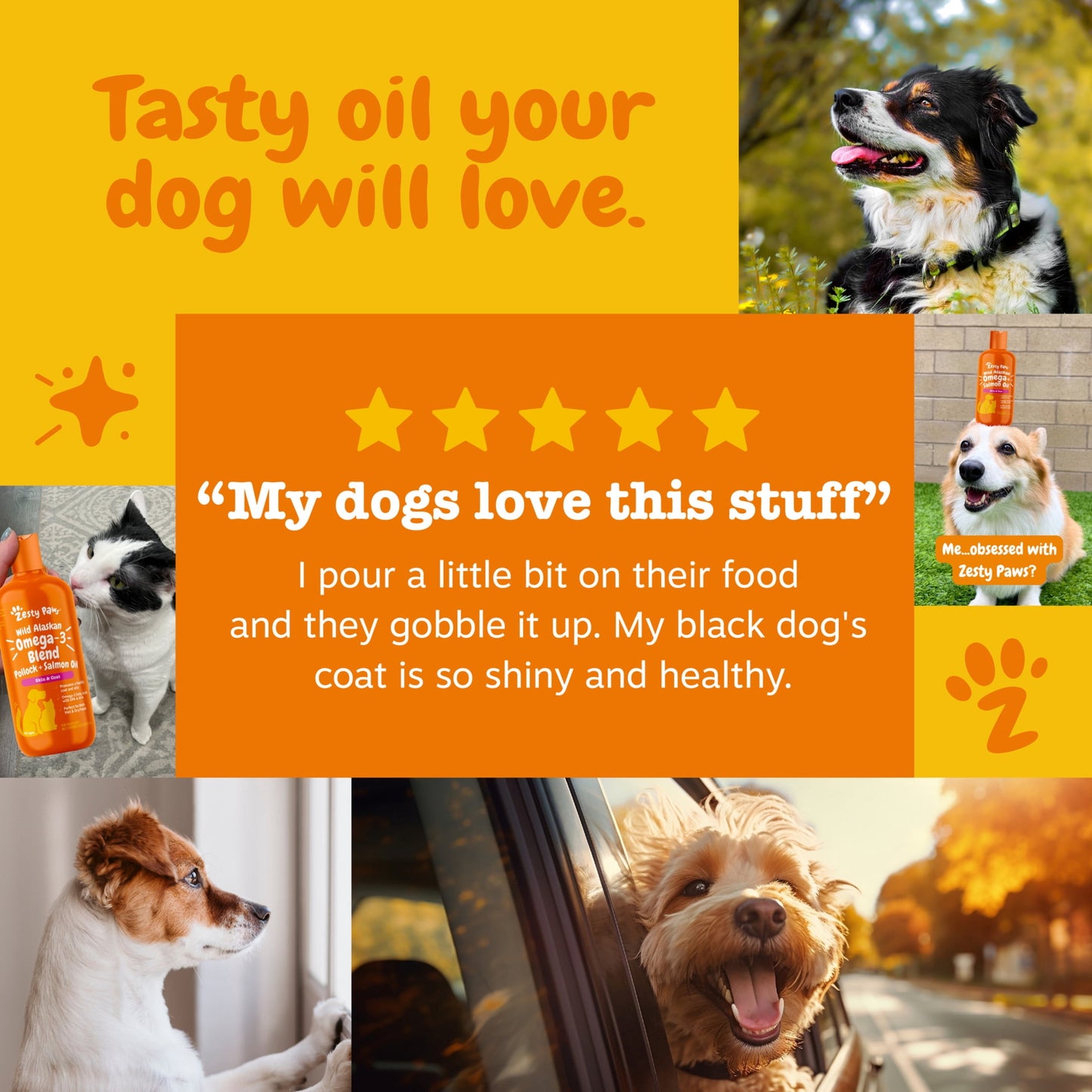 Zesty Paws Wild Alaskan Omega-3 Blend Pollock + Salmon Oil for Dogs & Cats, 32oz
