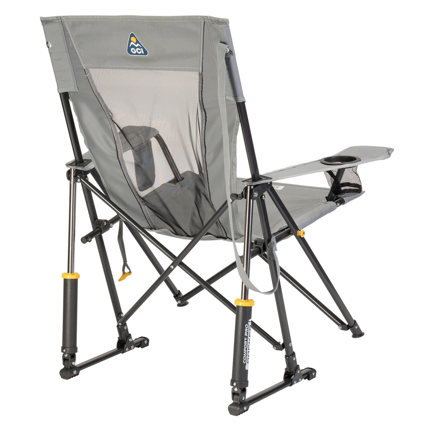 GCI Outdoor Comfort Pro Rocker Camping Chair with Mesh Backrest, Mercury Gray