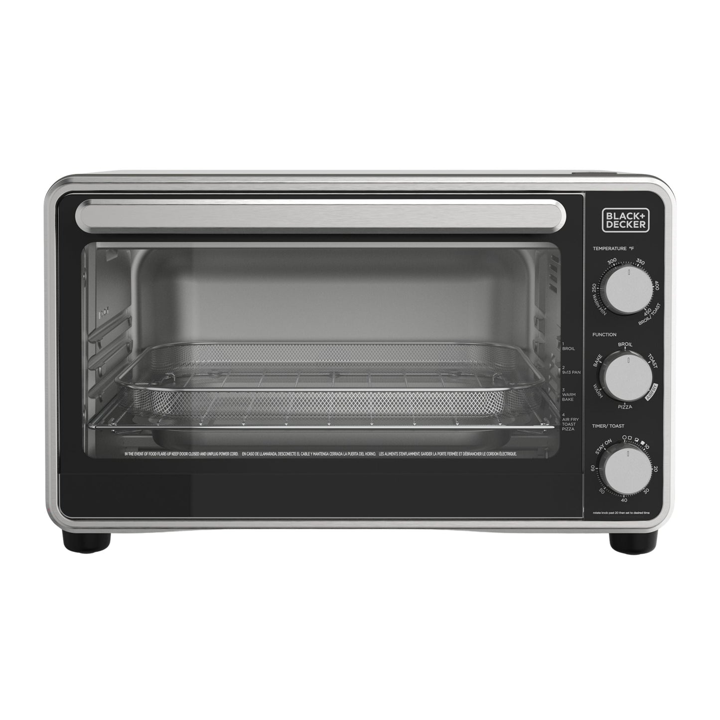Mainstays 4-Slice Countertop Toaster Oven with 3 Settings, Includes Baking Rack and Pan, Black, New