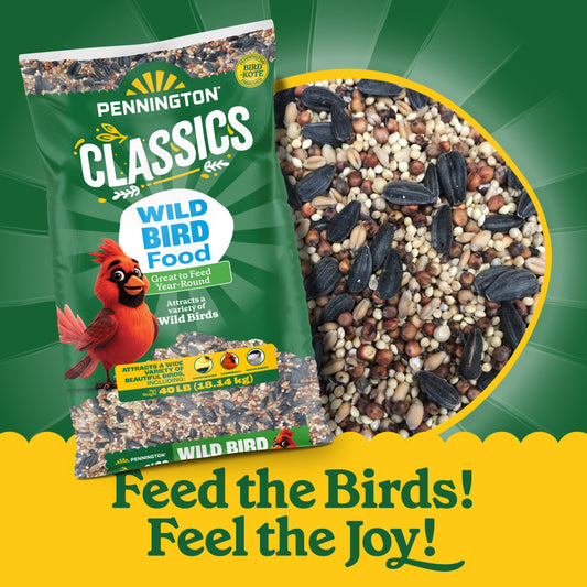 Pennington Classic Wild Bird Feed and Seed, 40 lb. Bag, Dry, 1 Pack