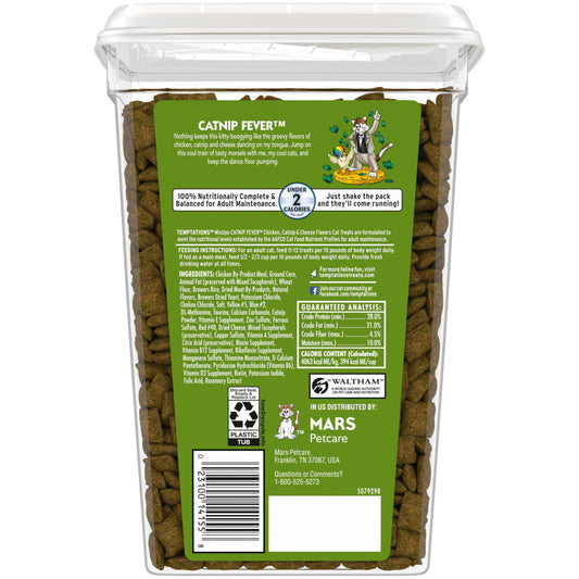 Temptations Mixups Catnip Fever Flavor Crunchy and Soft Cat Treats, 30 oz Tub