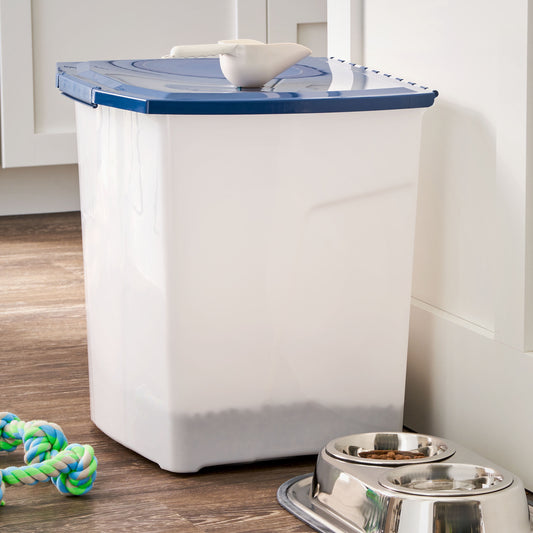 Vibrant Life Contenedor de Almacenamiento de Comida para Mascotas de PlÃ¡stico con Tapa con Cierre, Capacidad de 25 lb