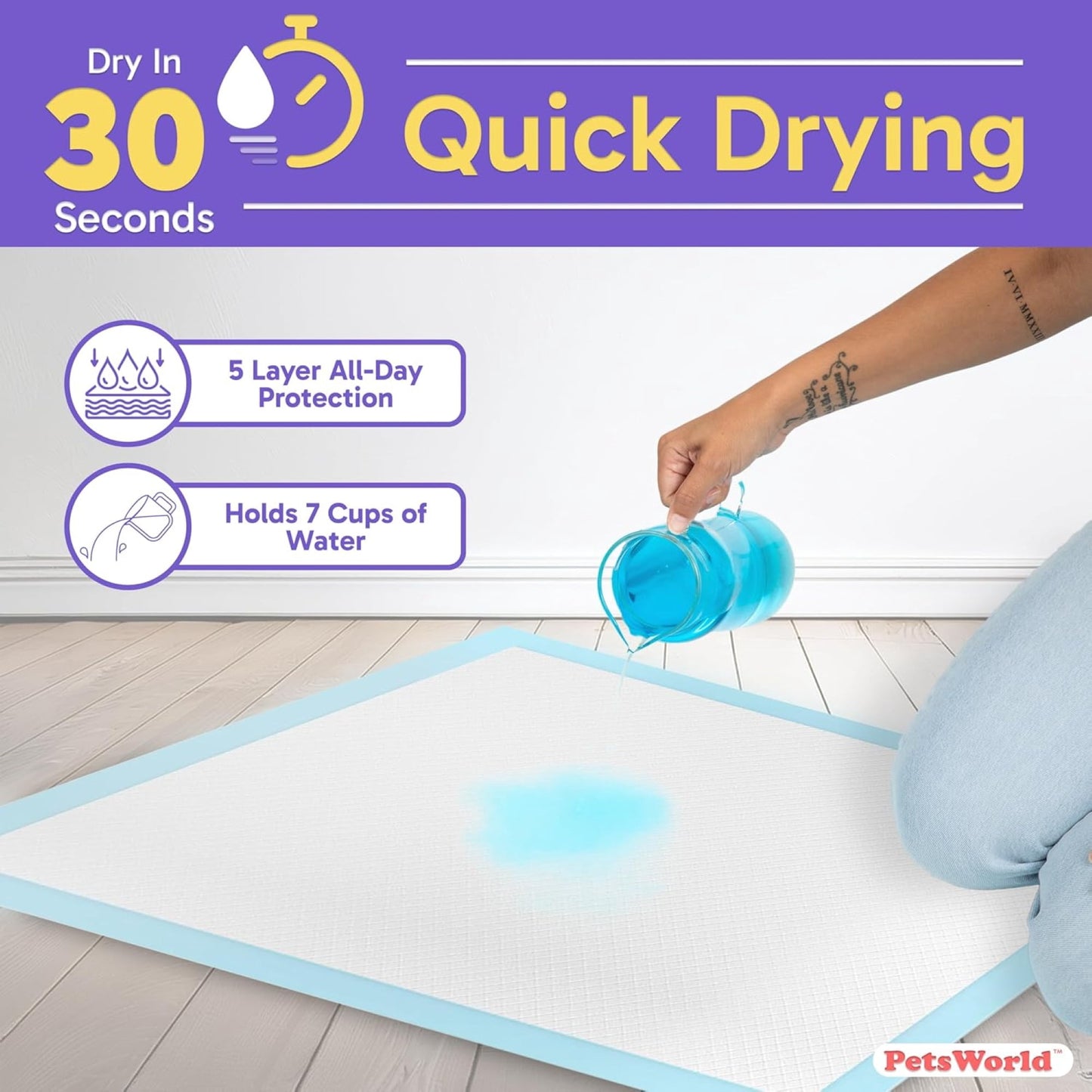Gigantic Dog Training Pads, 36 in x 36 in, 150-Count, Disposable, Ultra-Absorbent, Heavy-Duty