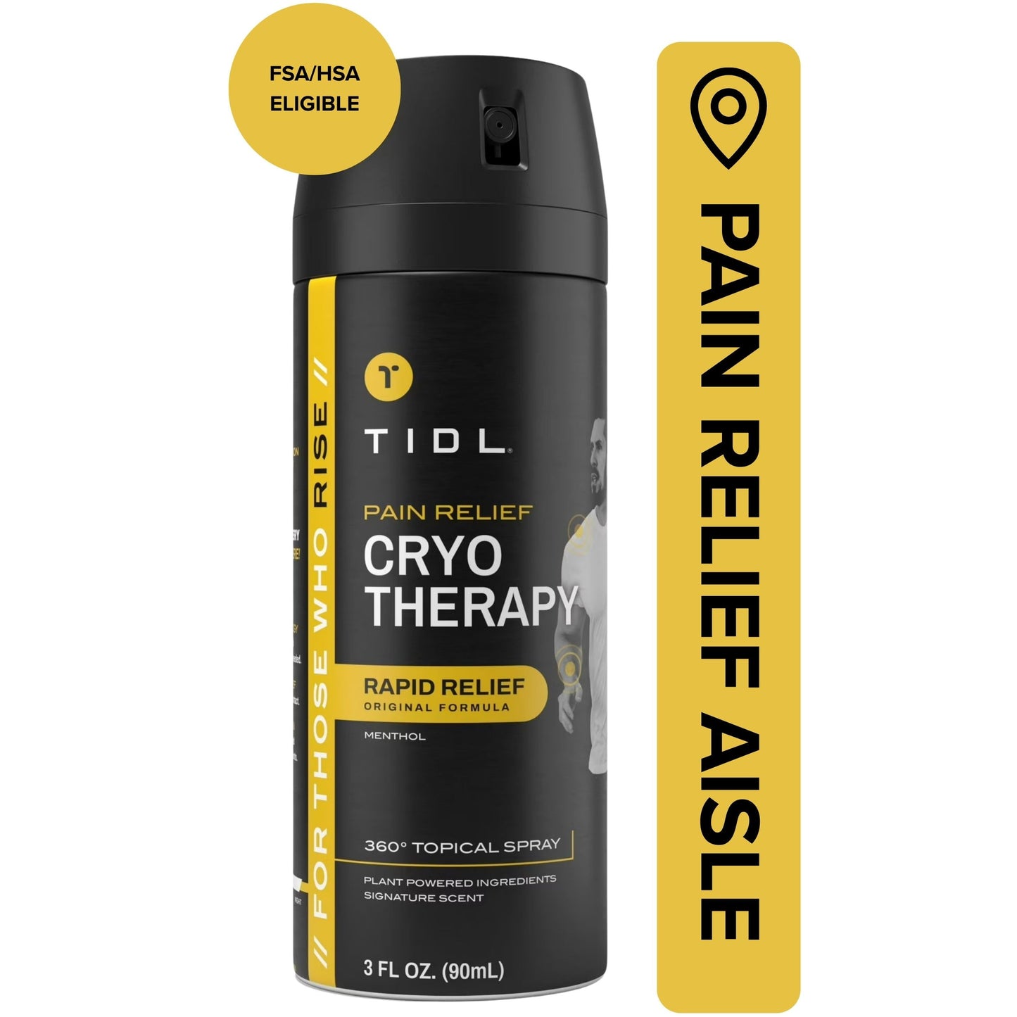 (2 pack) TIDL Cryotherapy Menthol Topical Pain Relief Spray for Body Aches & Pains, 3 fl oz