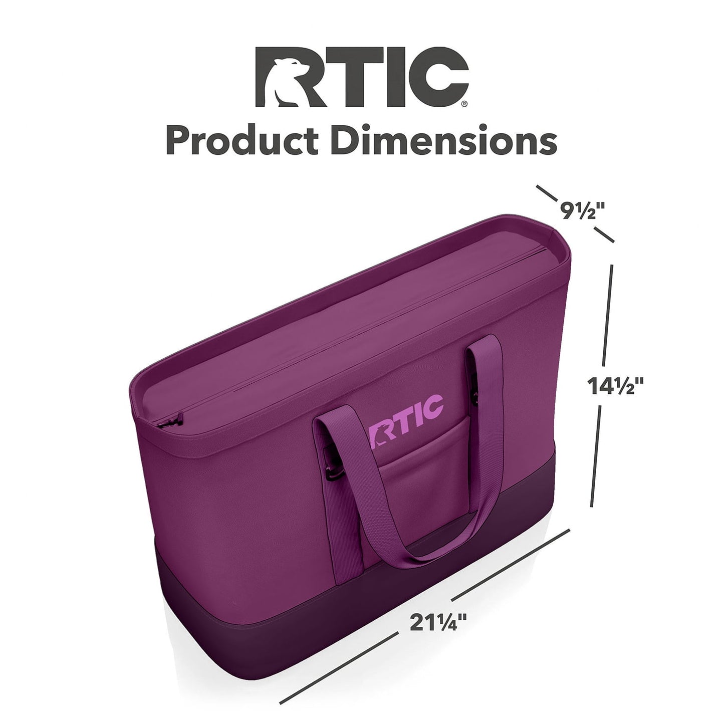 RTIC 58-Can, 35 Ltr, Insulated Tote Bag, Cooler Bag with Leak-Free Interior, Berry Jam