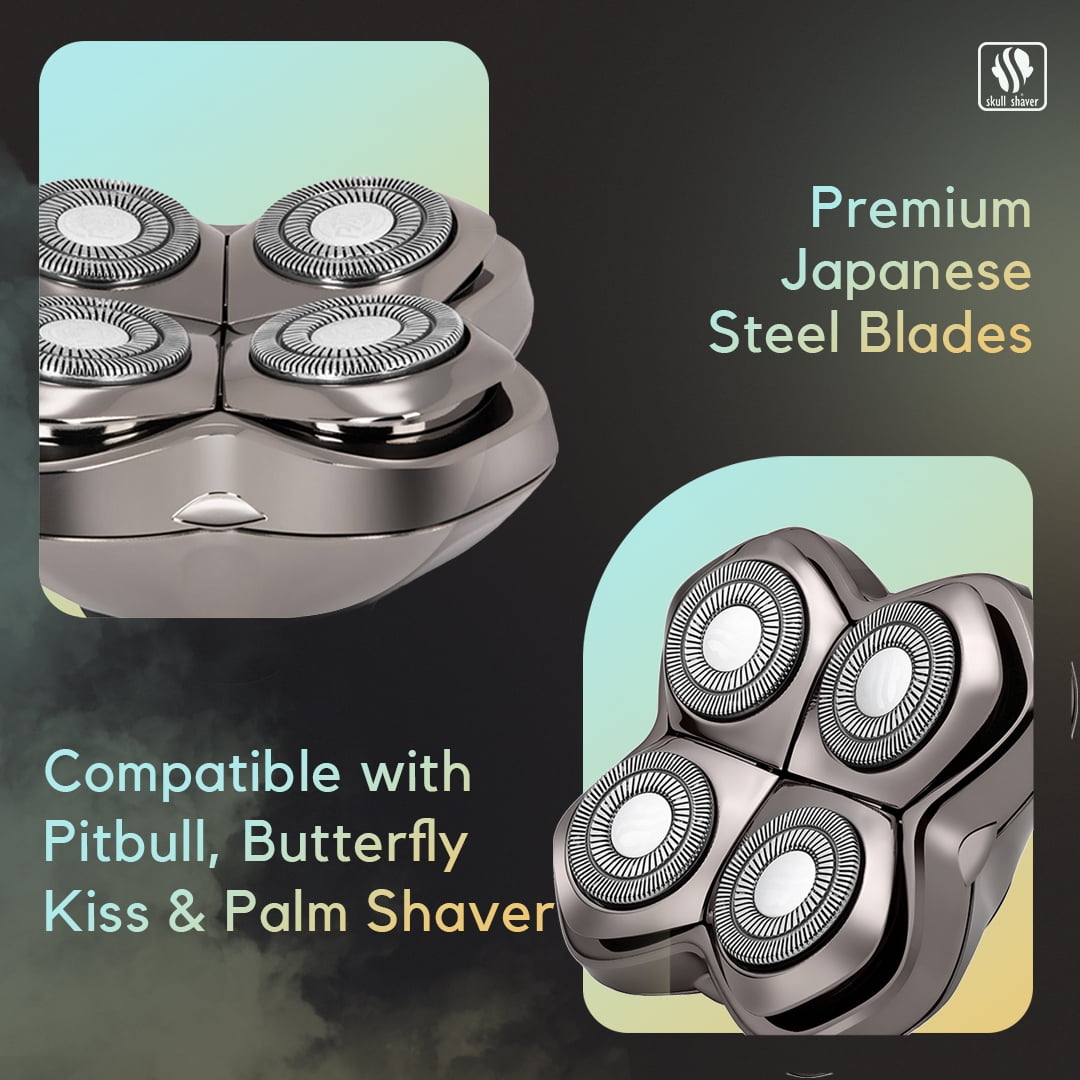 Skull Shaver Carver Blade PRO 4 Head Premium Hypo-Allergenic Replacement Shaver Blade for Bald Head Shavers, 1 Piece