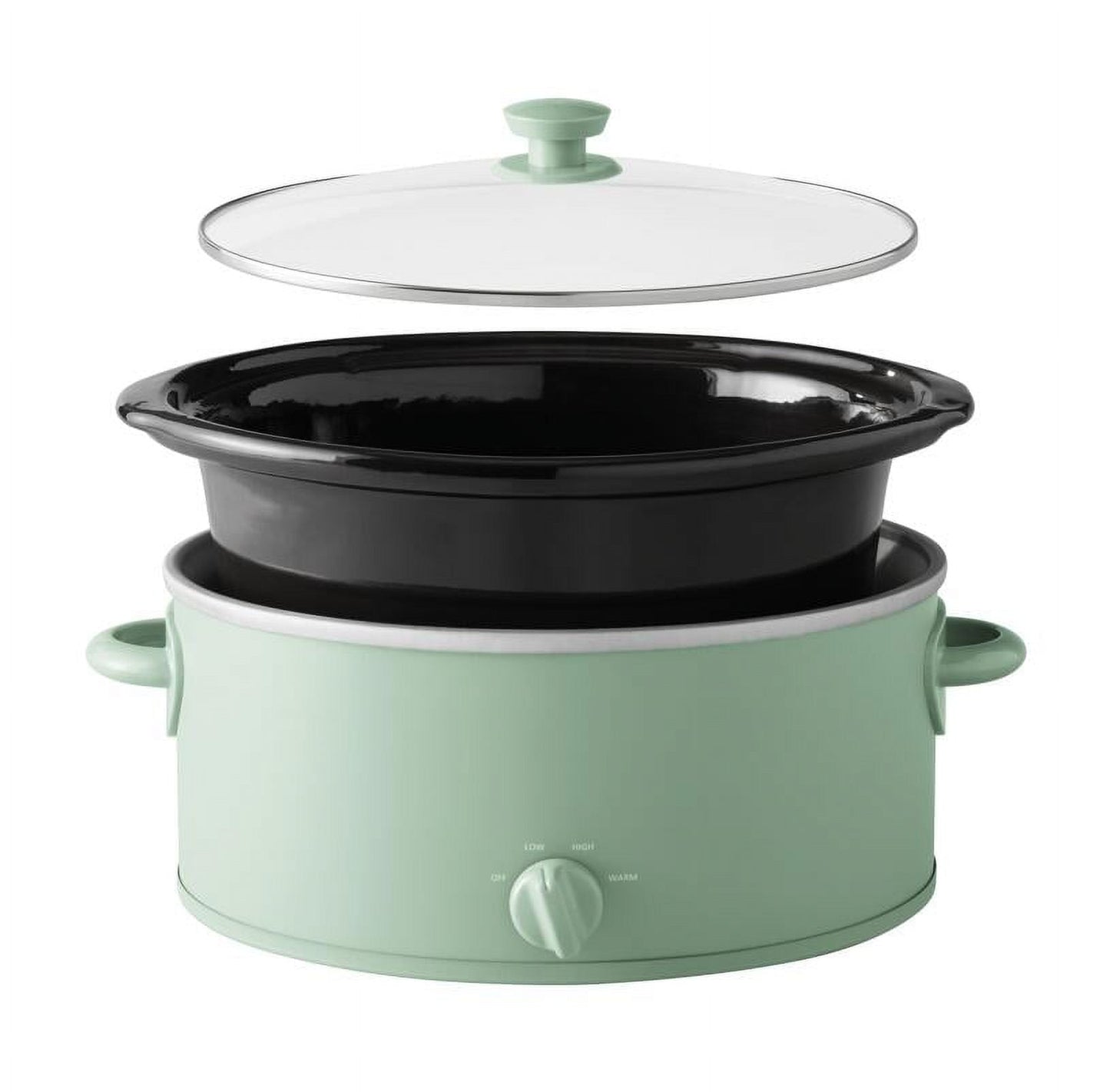 Mainstays 6 Quart Manual Slow Cooker, Green Sage