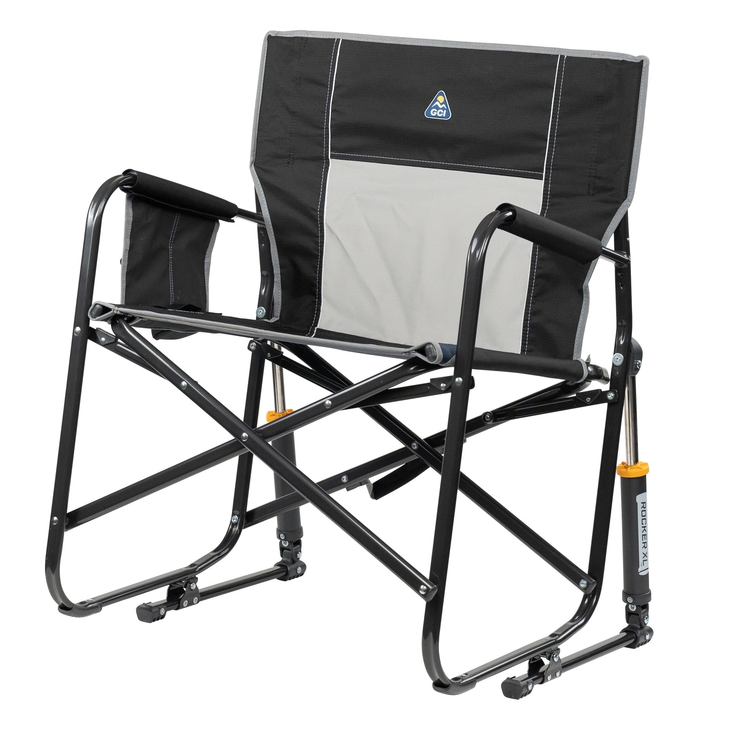 GCI Outdoor Freestyle Rocker XL Oversized Foldable Rocking Chair, Black