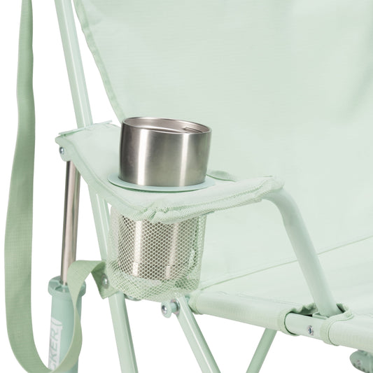 GCI Outdoor Kickback Rocker Low Profile Rocking Camp Chair, Pastel Green