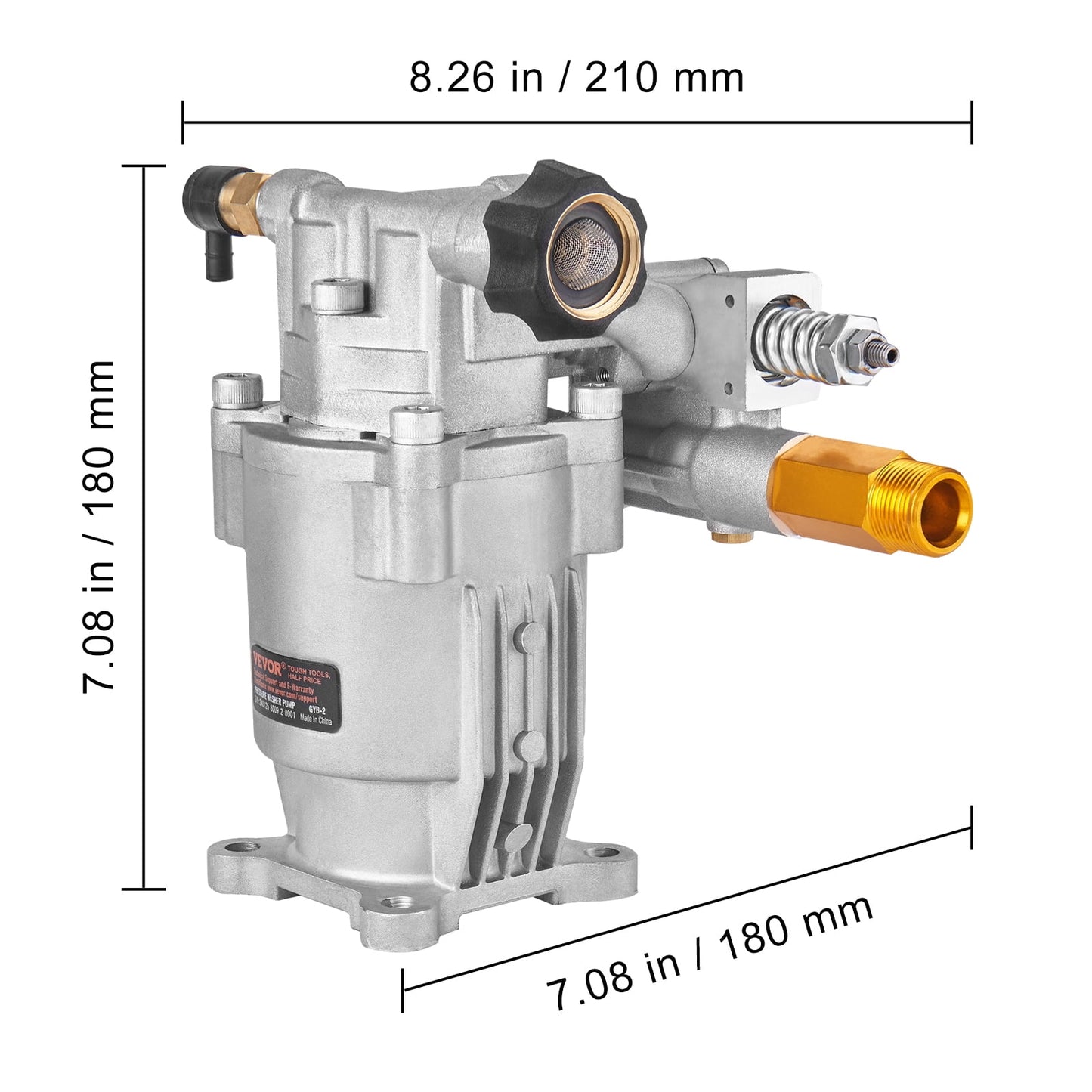 KFFKFF Pressure Washer Pump 3/4" Horizontal 3400 PSI 2.5 GPM Power Washer Pump
