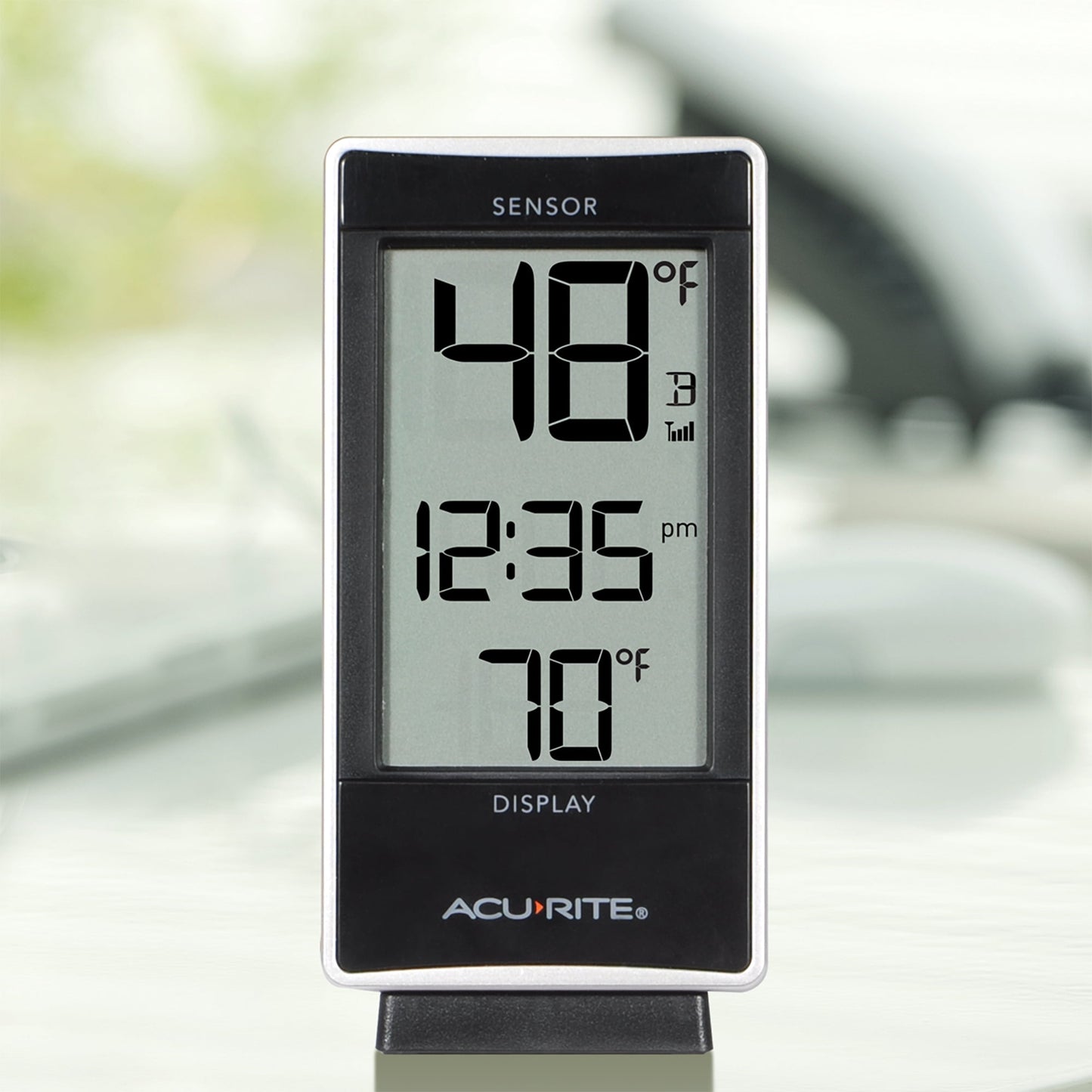 AcuRite Indoor and Outdoor Thermometer with Temperature and Clock; Battery-Powered, Plastic (02059)