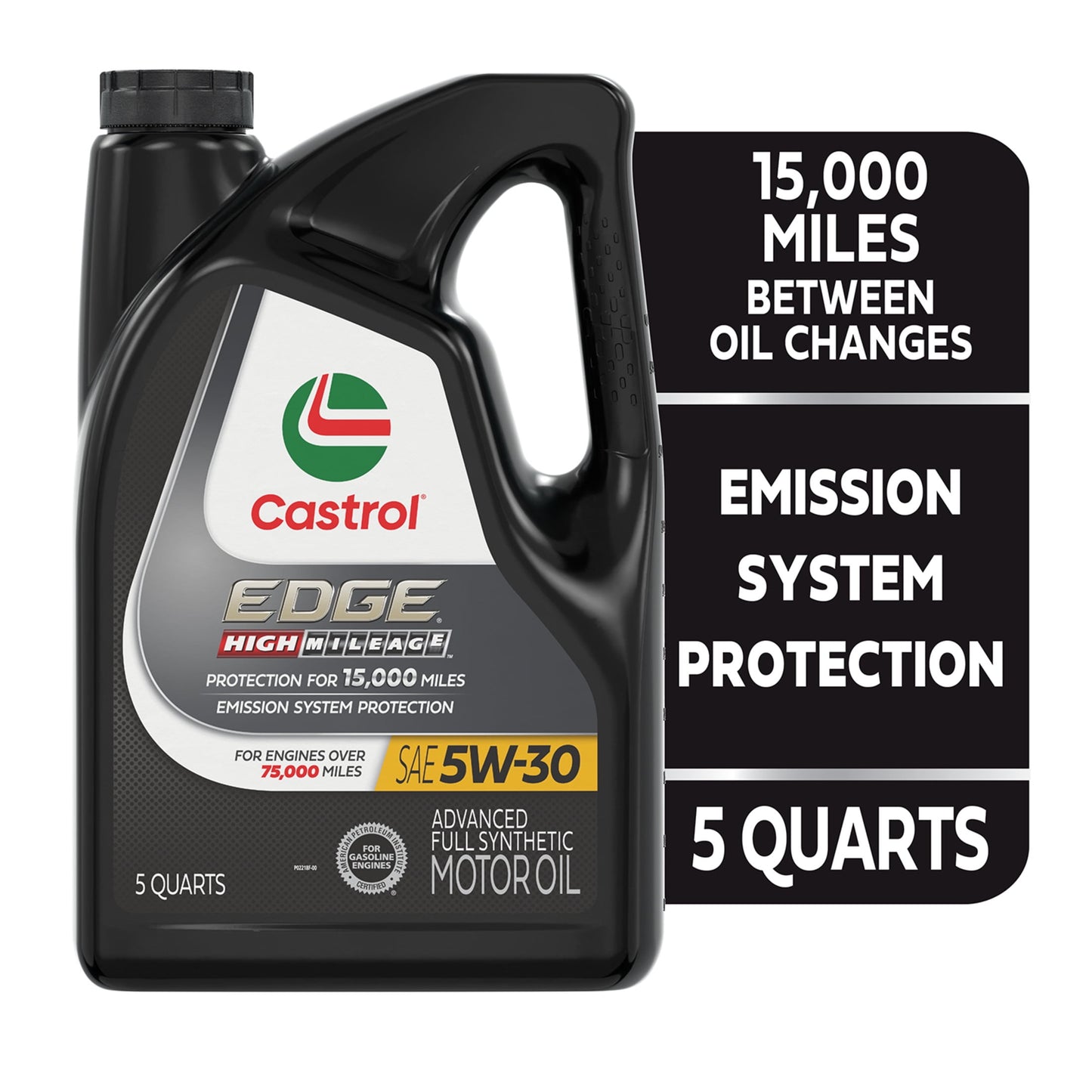 Castrol EDGE High Mileage 5W-30 Advanced Full Synthetic Motor Oil, 5 Quarts