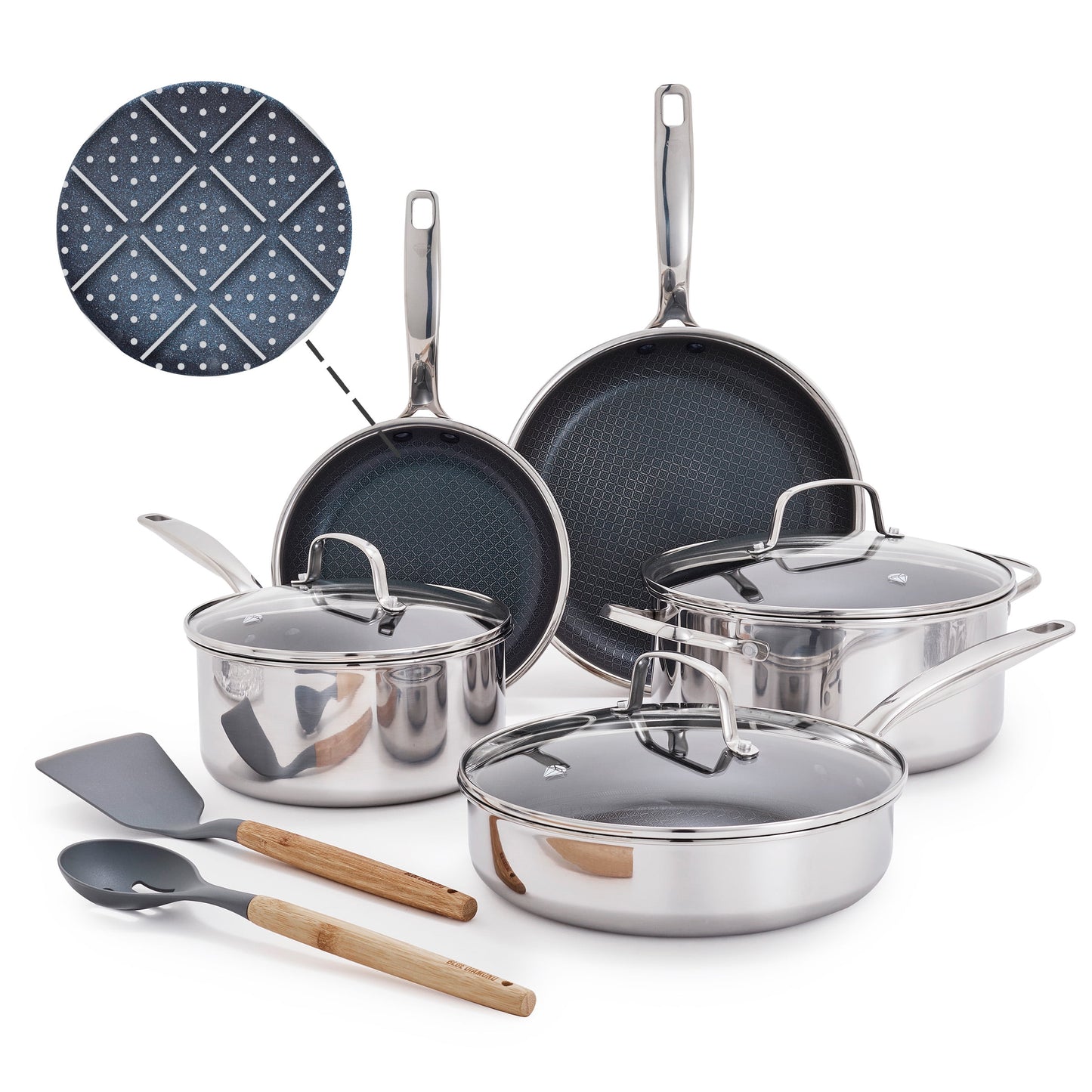 Mainstays 7 Piece Non Stick Aluminium, Pots and Pans Cookware Set, Black