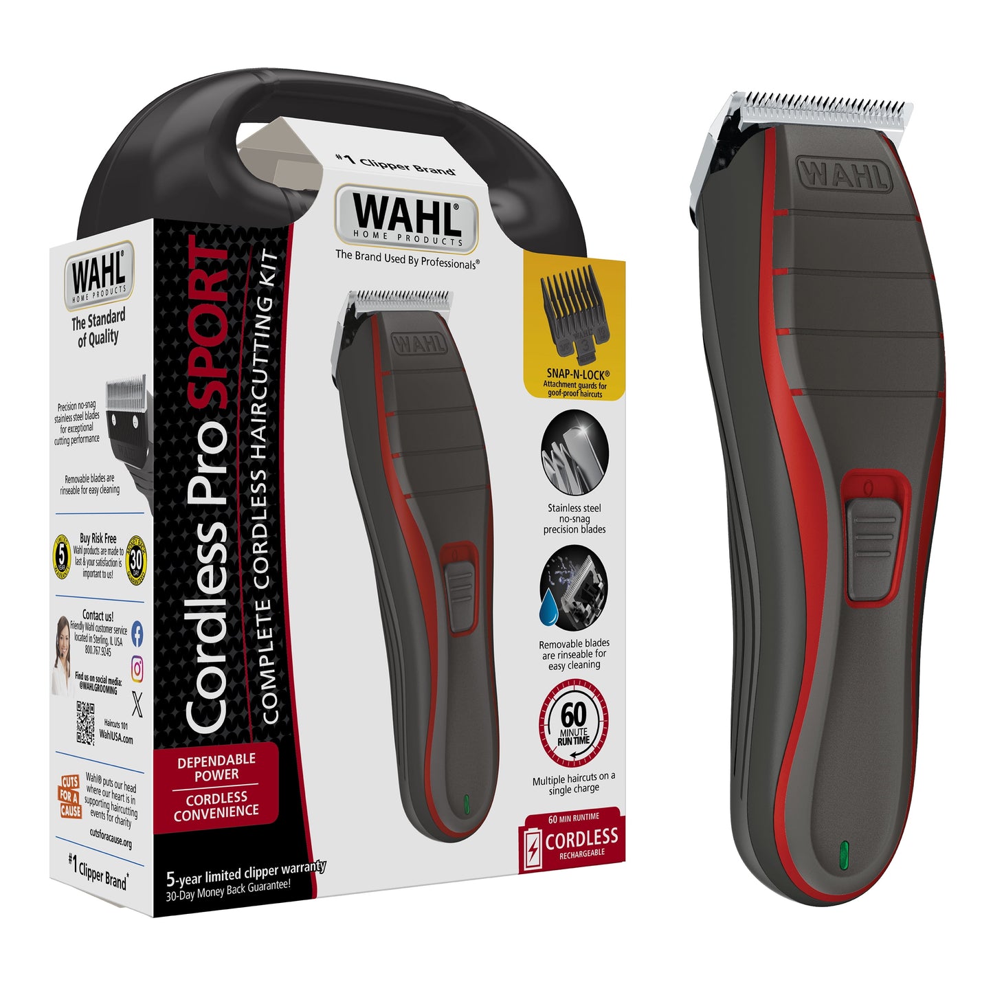 Wahl Chrome Pro, Corded Hair Clipper Kit for Men or Women, Black/Chrome - #9670-1201