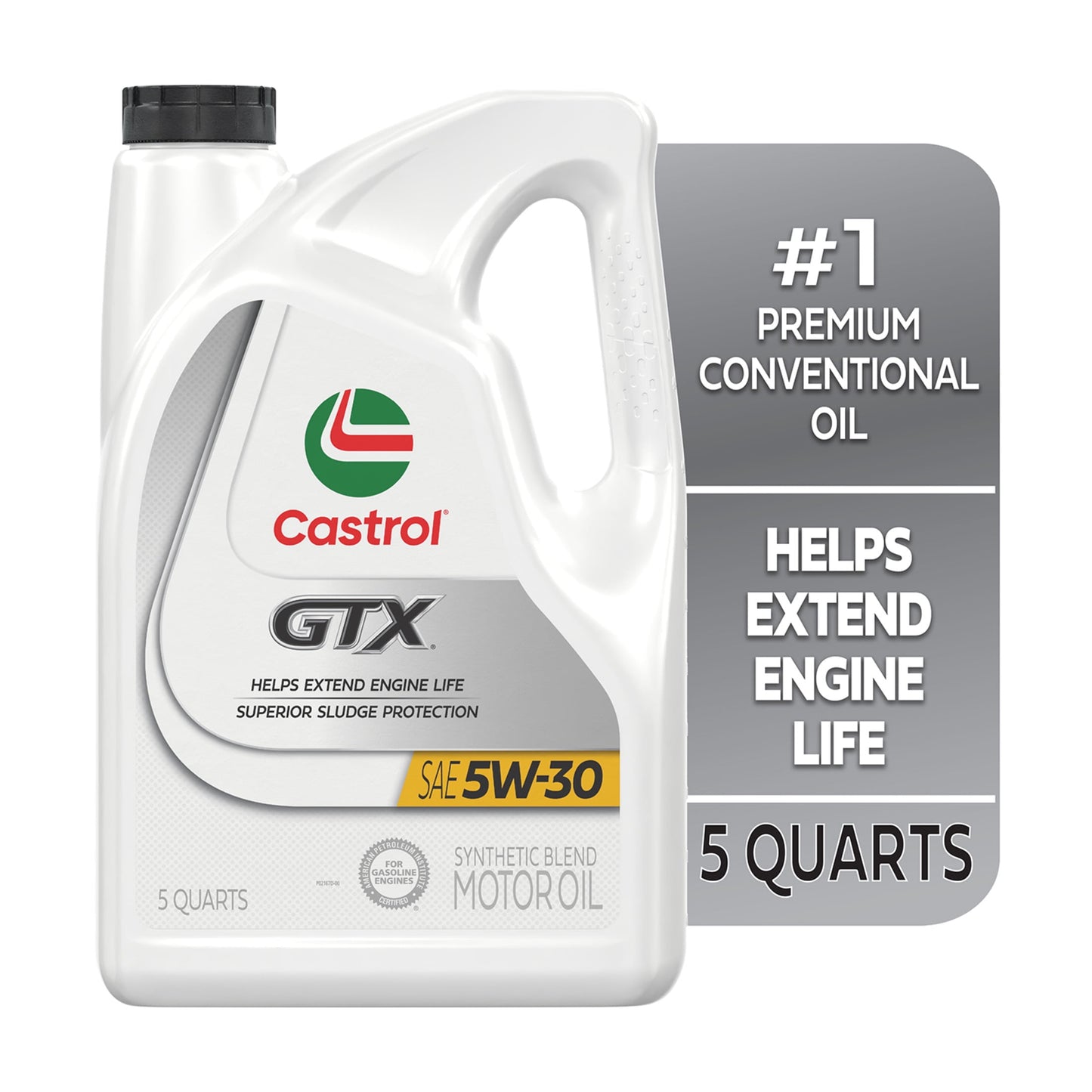 (2 pack) Castrol GTX 5W-30 Synthetic Blend Motor Oil, 5 Quarts
