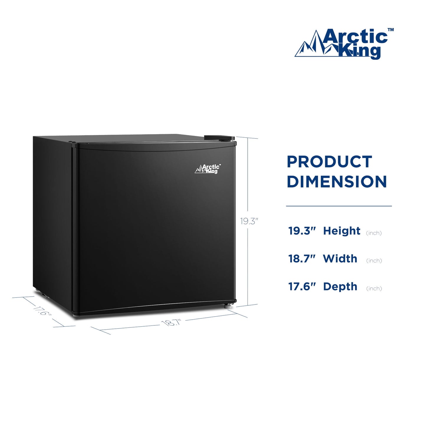 Arctic King 1.7 Cu Ft Compact Refrigerator, Black – Energy Star Mini Fridge for Dorm, Office, Bedroom