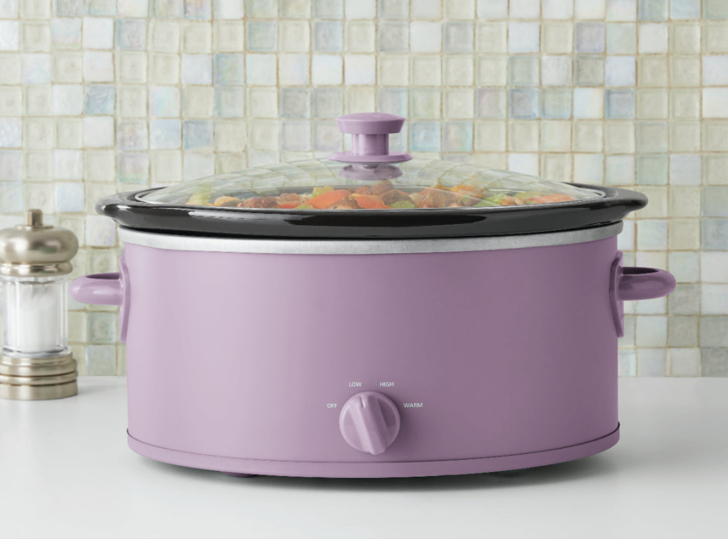 Mainstays 6 Quart Slow Cooker, Lilac Bloom, Model MS8400778514-09