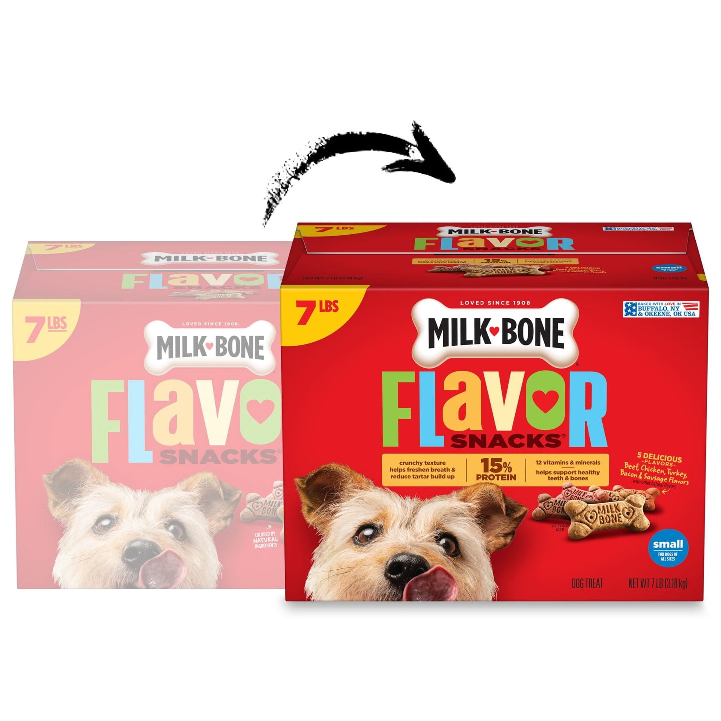 Milk Bone Flavor Snacks Small Dog Biscuits, Flavored Crunchy Dog Treats, 7 Lb. Box