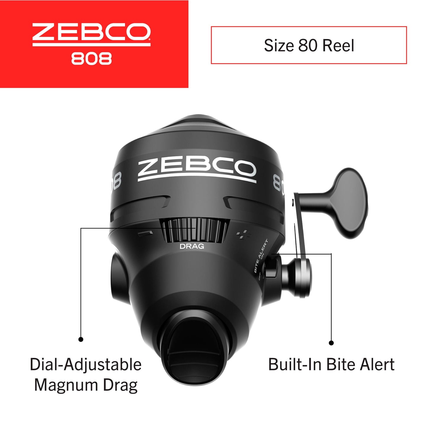 Zebco 808 Spincast Fishing Reel, Size 80 Reel