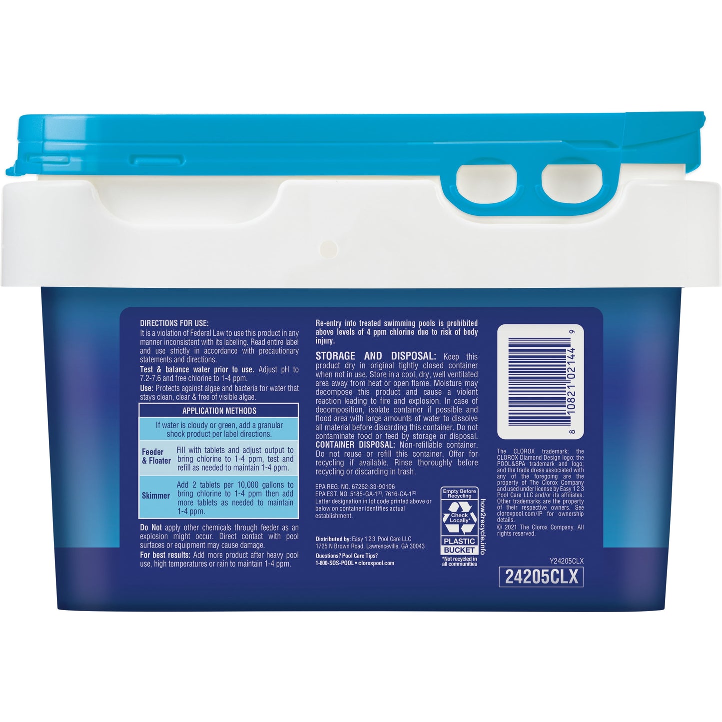Clorox Pool&Spa XtraBlue 3" Chlorinating Tablets Chlorine Pool Chemicals , 5lb