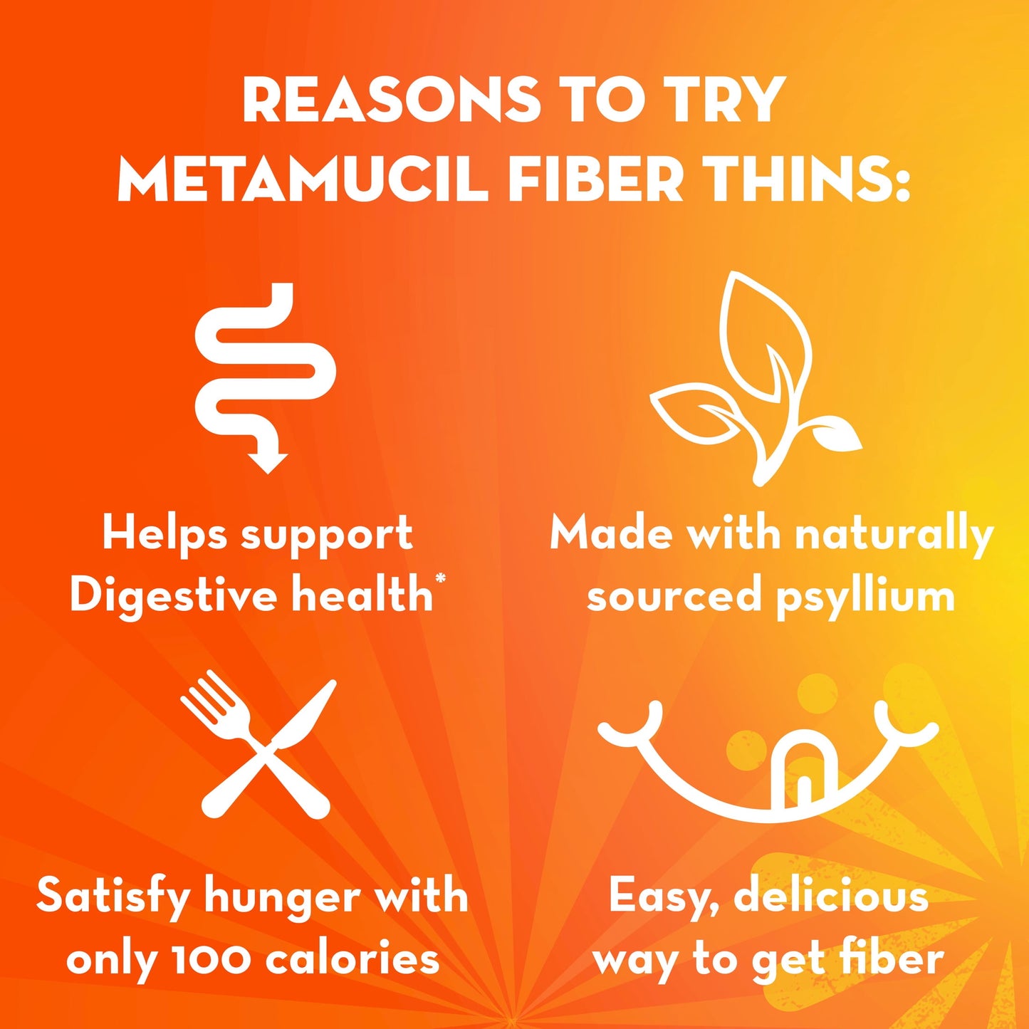 (4 pack) Metamucil Fiber Thins, Chocolate, Psyllium Husk Fiber Snack, GLP-1 Friendly Fiber>, 24 Count