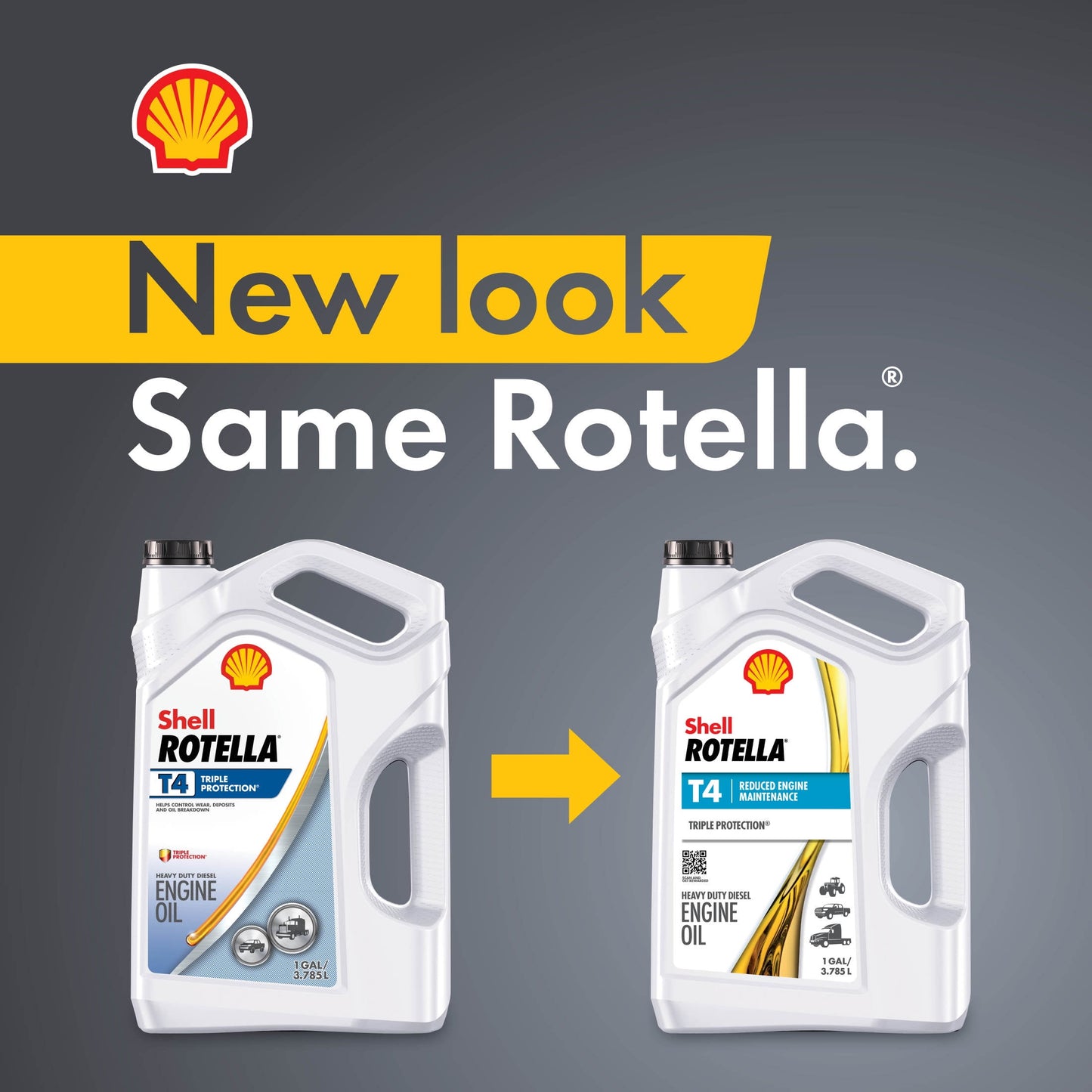 (3 pack) Shell Rotella T4 Triple Protection 15W-40 Diesel Engine Oil, 1 Gallon