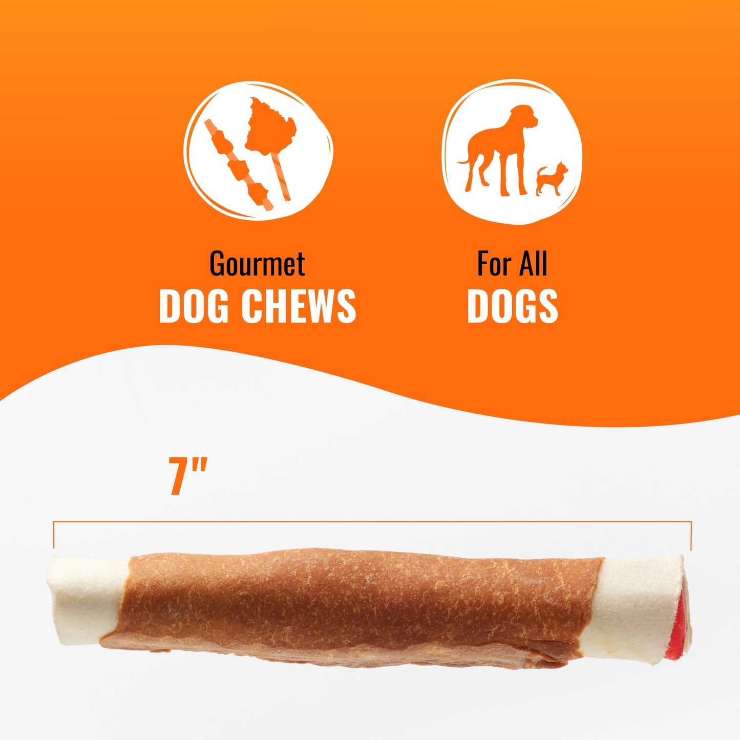 (2 pack) Good ’n’ Fun Triple Flavor Chews, 7 Inch Rolls, Rawhide for Dogs, 6 Count