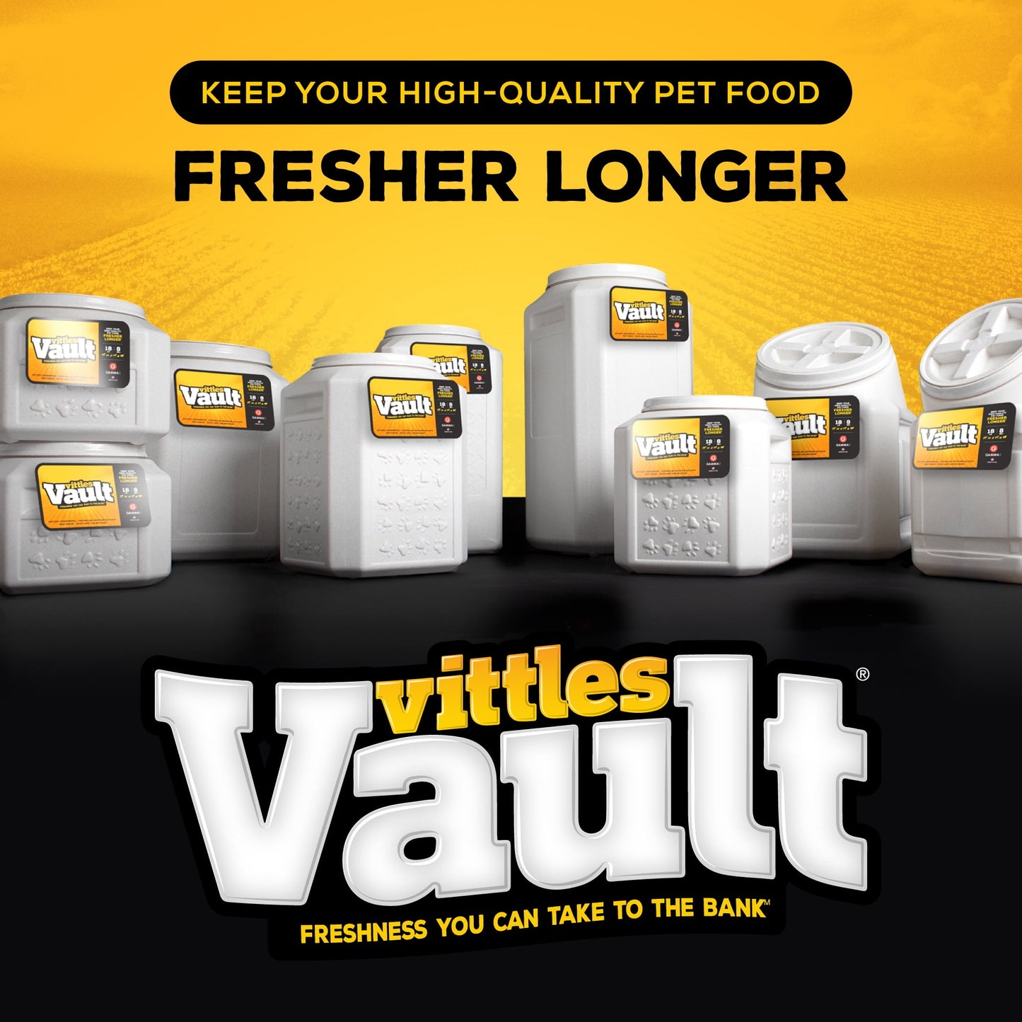 Gamma2 Vittles Vault Outback Stackable Plastic Dry Pet Food Storage Container for Dogs, Gray, 40 Pound Capacity