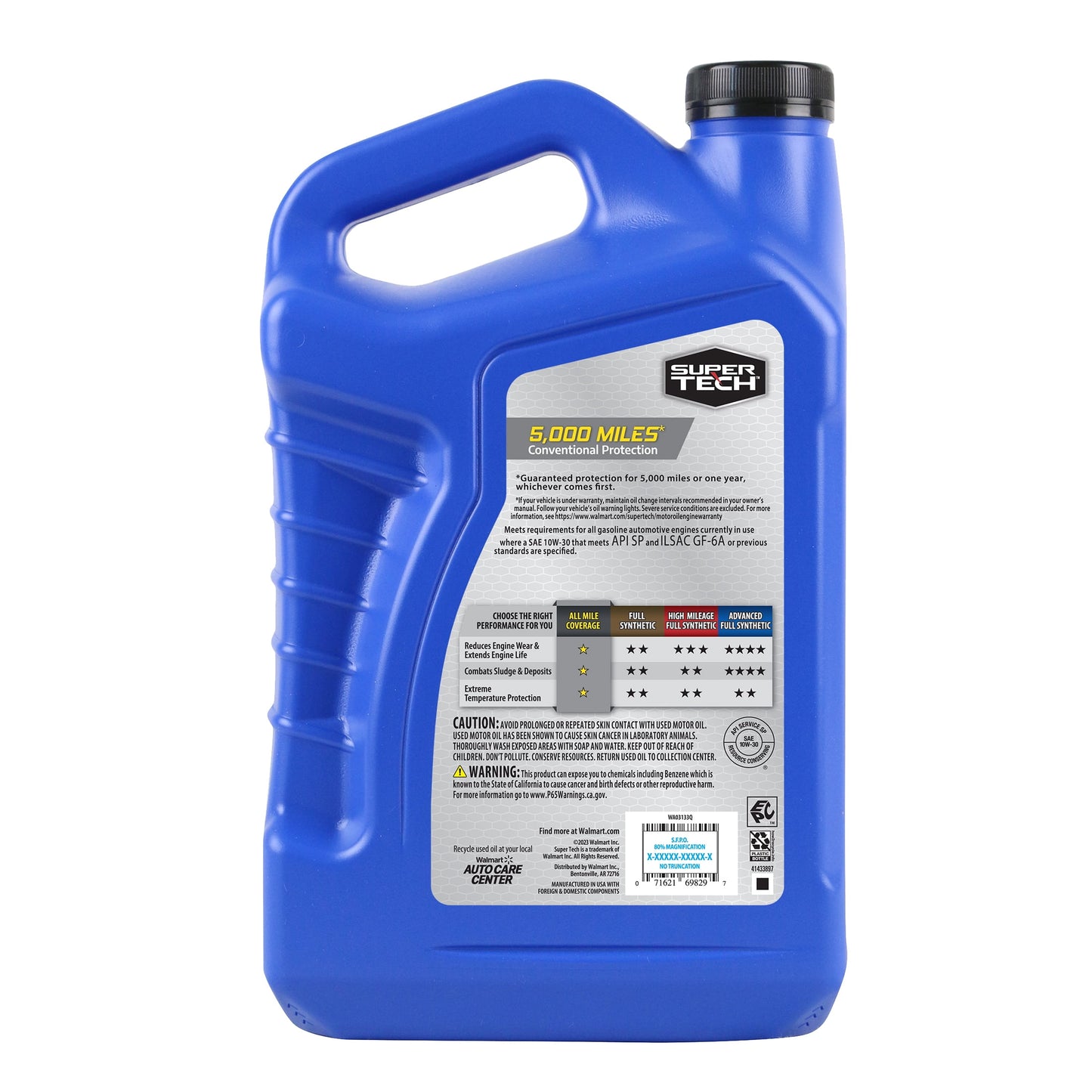 (2 pack) Super Tech All Mileage Synthetic Blend Motor Oil SAE 10W-30, 5 Quarts
