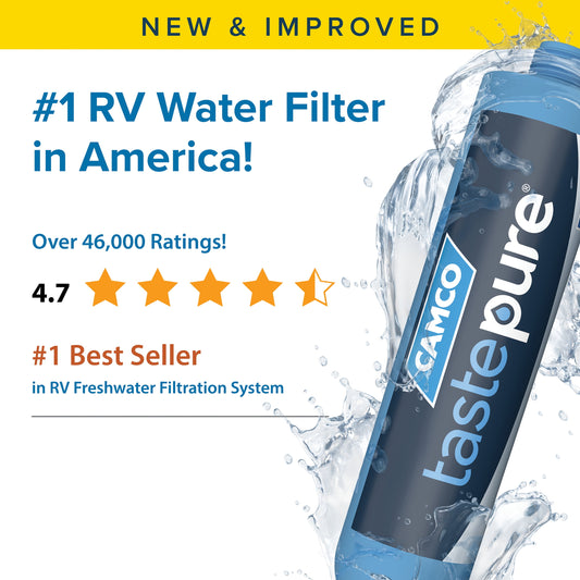 Camco Tastepure RV Water Filter, 6-Step Water Filtration - 2-Pack, Blue (40045)