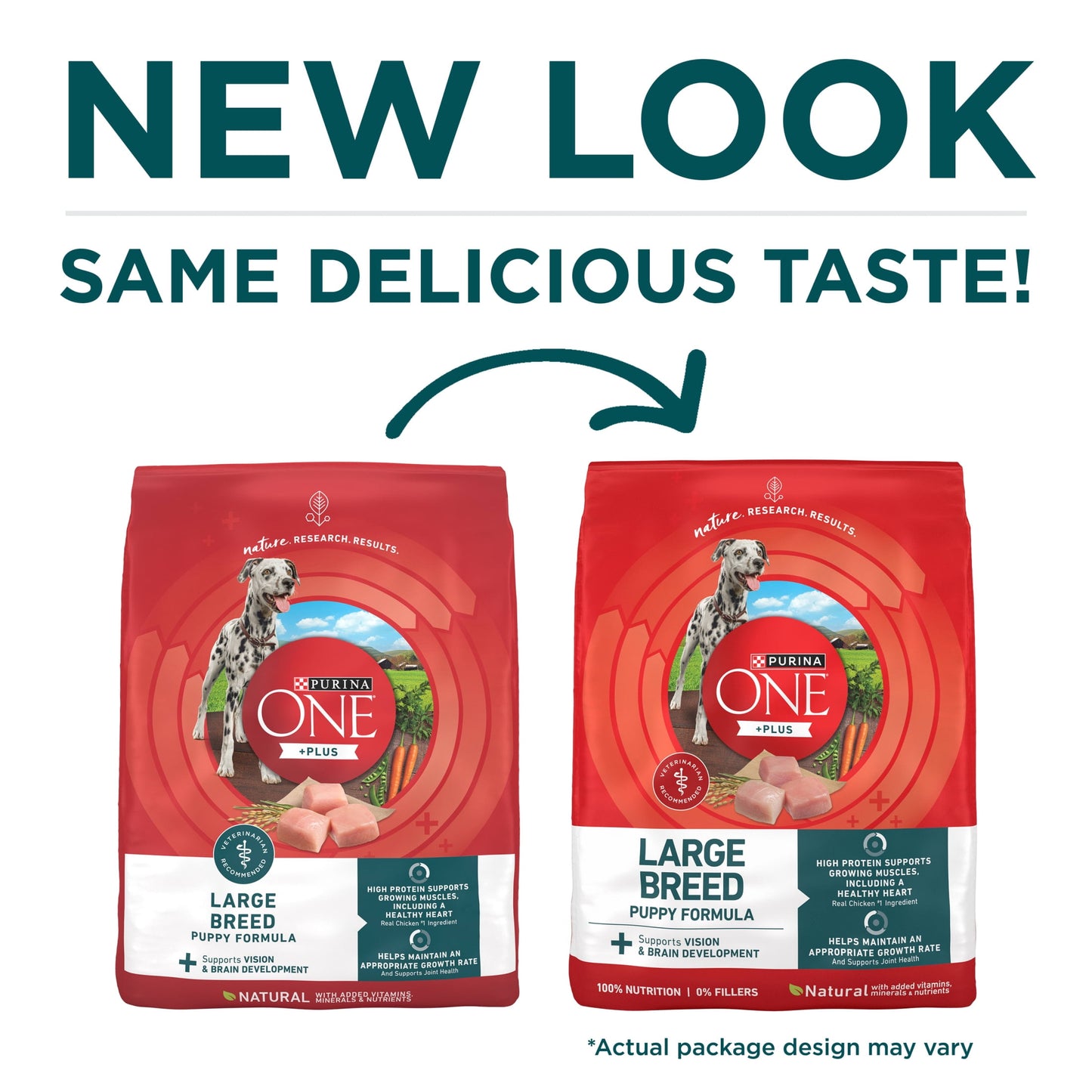 Purina One Plus Puppy Dry Dog Food for Large Dogs High Protein Growth Support, Real Chicken, 31.1 lb Bag