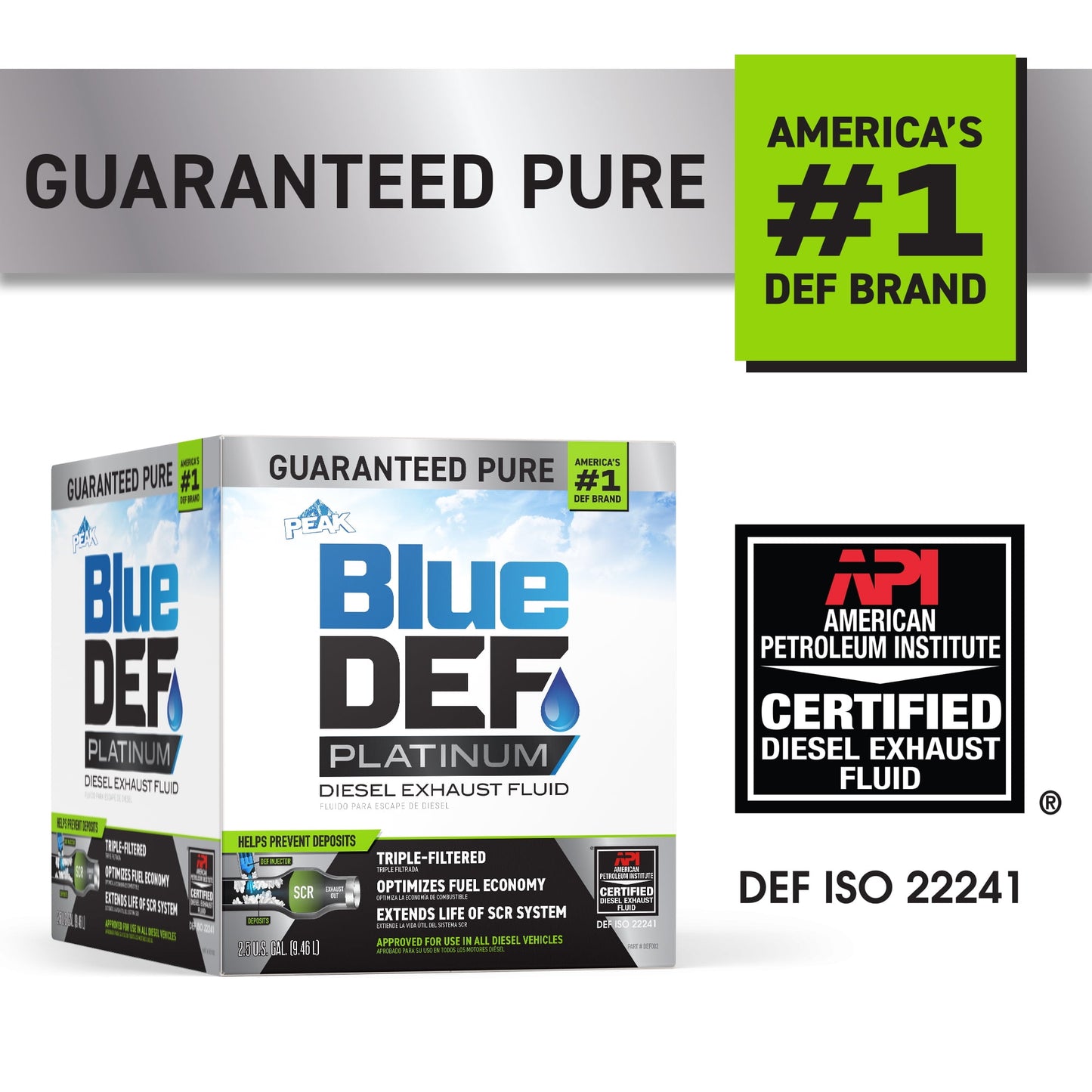 BlueDEF PLATINUM Diesel Exhaust Fluid, 2.5 gal