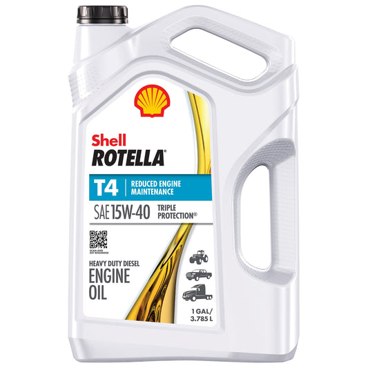 (3 pack) Shell Rotella T4 Triple Protection 15W-40 Diesel Engine Oil, 1 Gallon