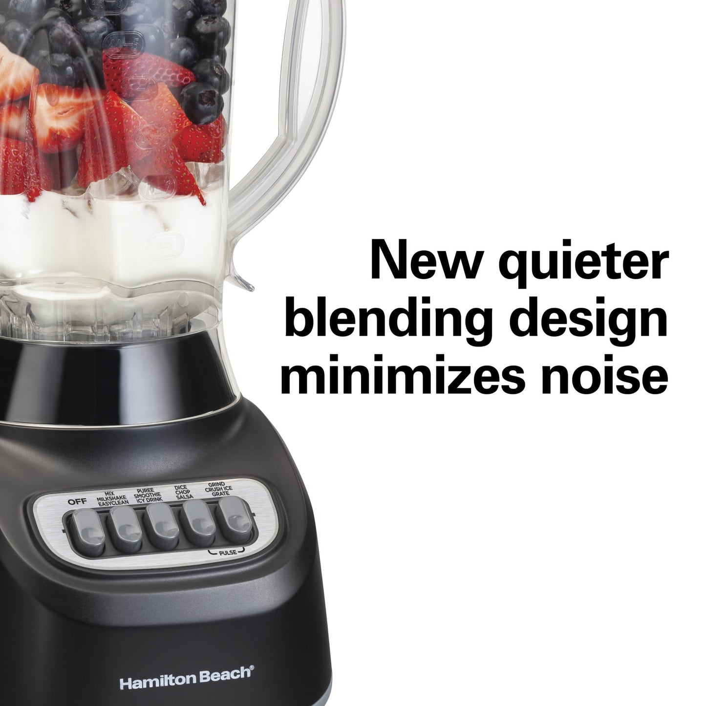 Hamilton Beach Smoothie Blender, 48 oz BPA-Free Jar 650 W 12-Function Countertop Blender for Kitchen, Black