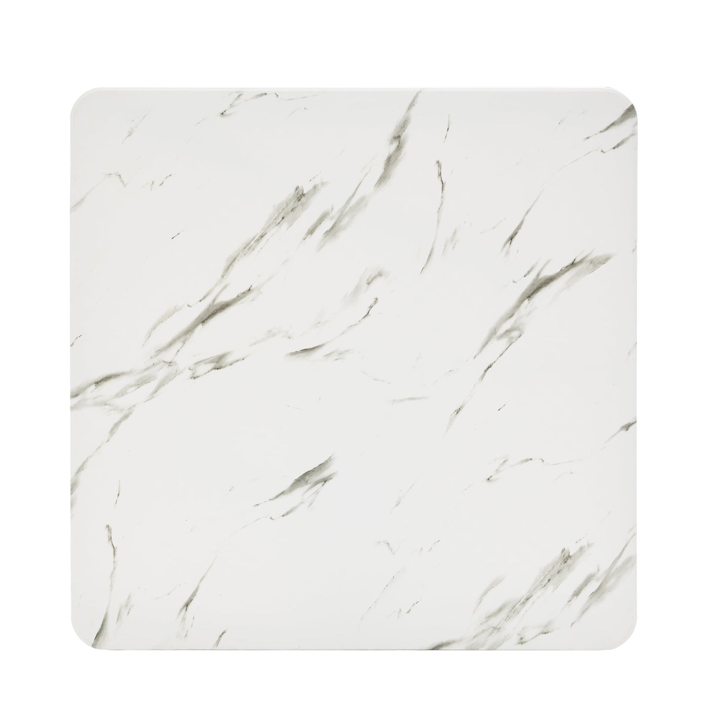 Mainstays 34" Fixed Table Top Folding Legs Card Table, Faux White Marble